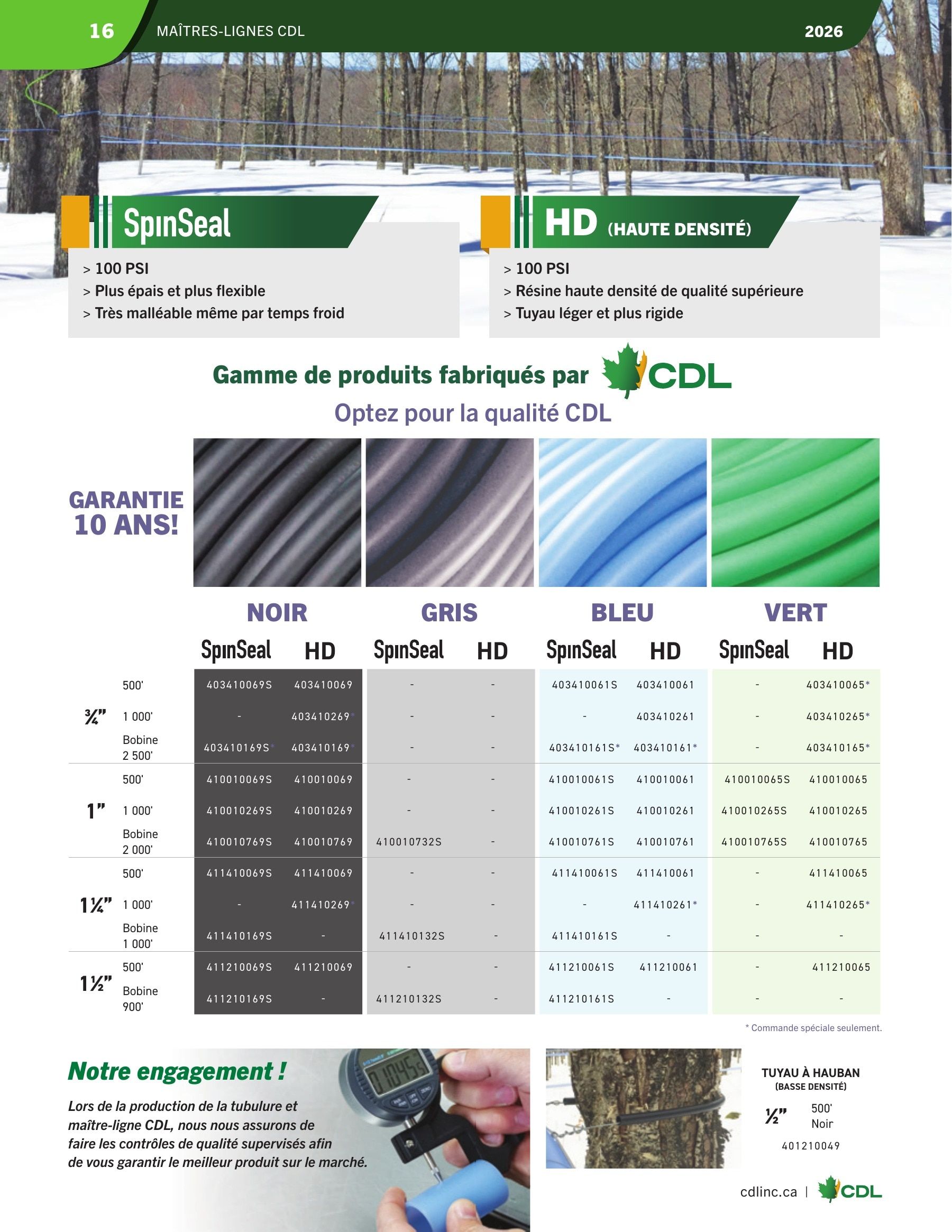 Les Équipements d'Érablière CDL Annual Maple Equipment Catalog Flyer January 1 - December 31, 2026