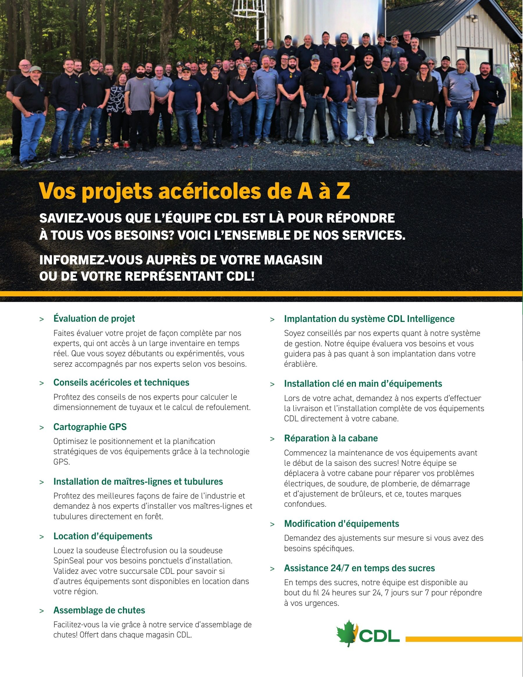 Les Équipements d'Érablière CDL Annual Maple Equipment Catalog Flyer January 1 - December 31, 2026