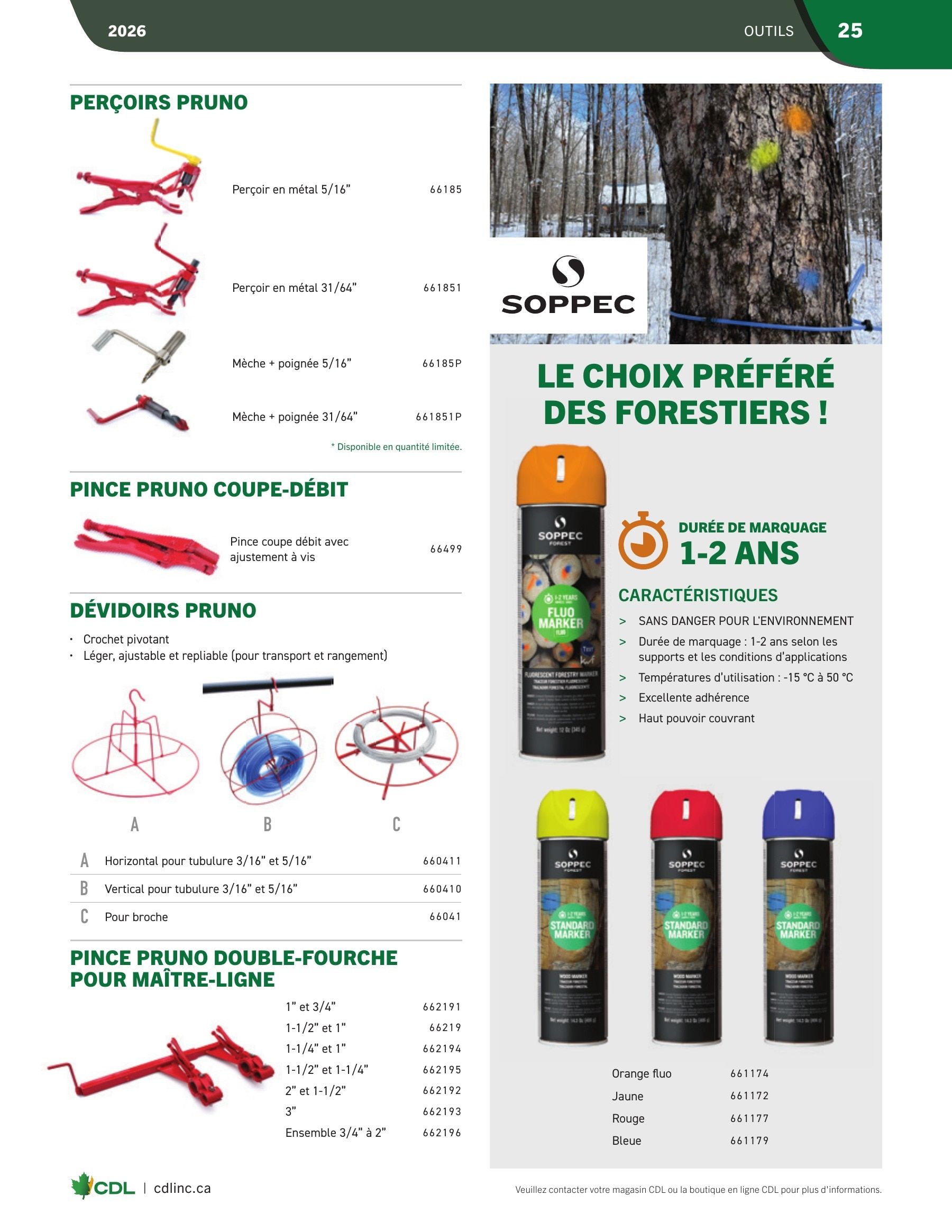 Les Équipements d'Érablière CDL Annual Maple Equipment Catalog Flyer January 1 - December 31, 2026