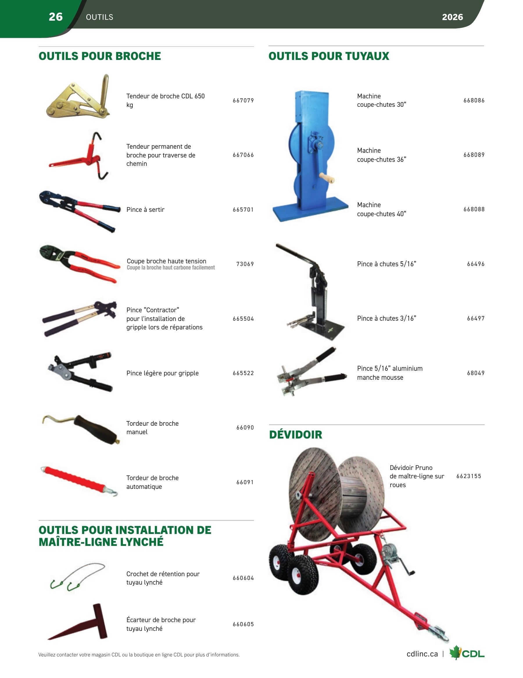 Les Équipements d'Érablière CDL Annual Maple Equipment Catalog Flyer January 1 - December 31, 2026