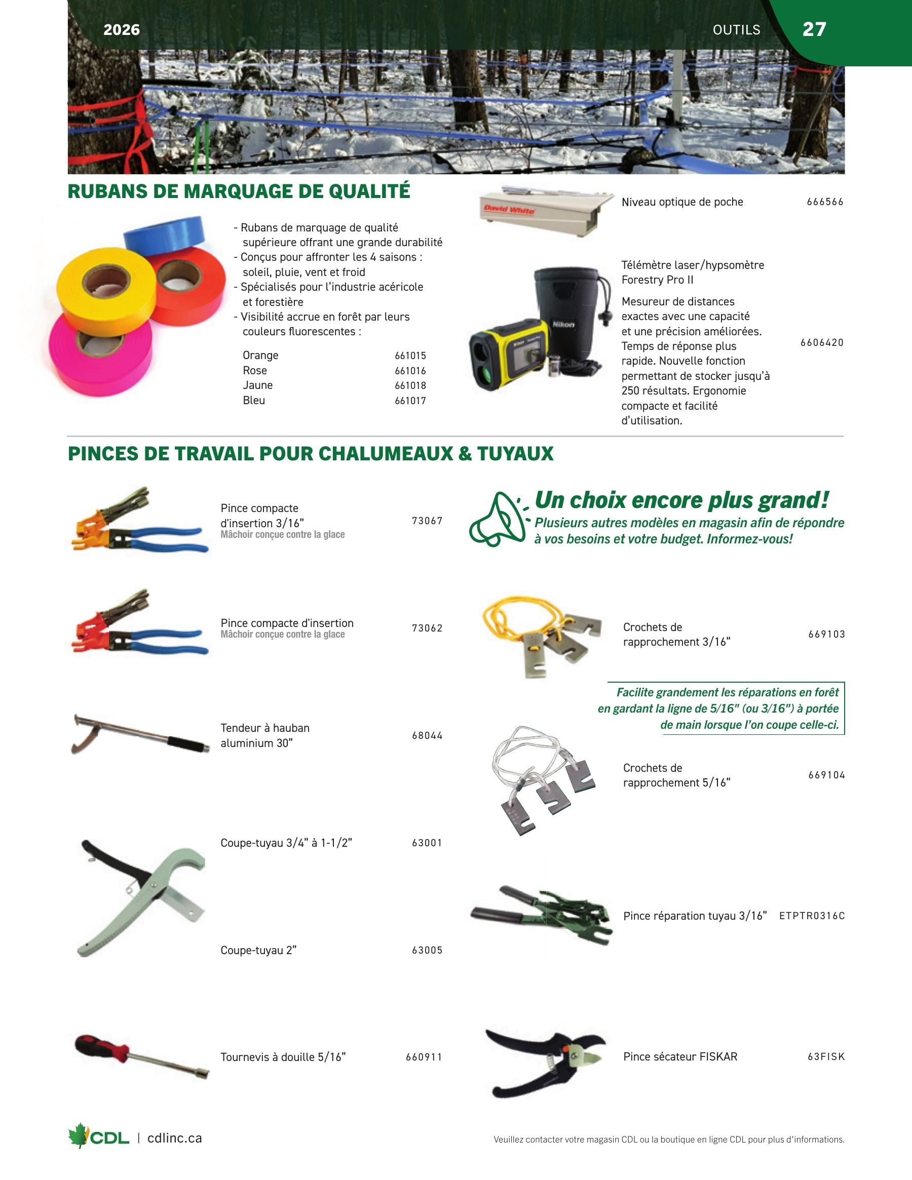 Les Équipements d'Érablière CDL Annual Maple Equipment Catalog Flyer January 1 - December 31, 2026