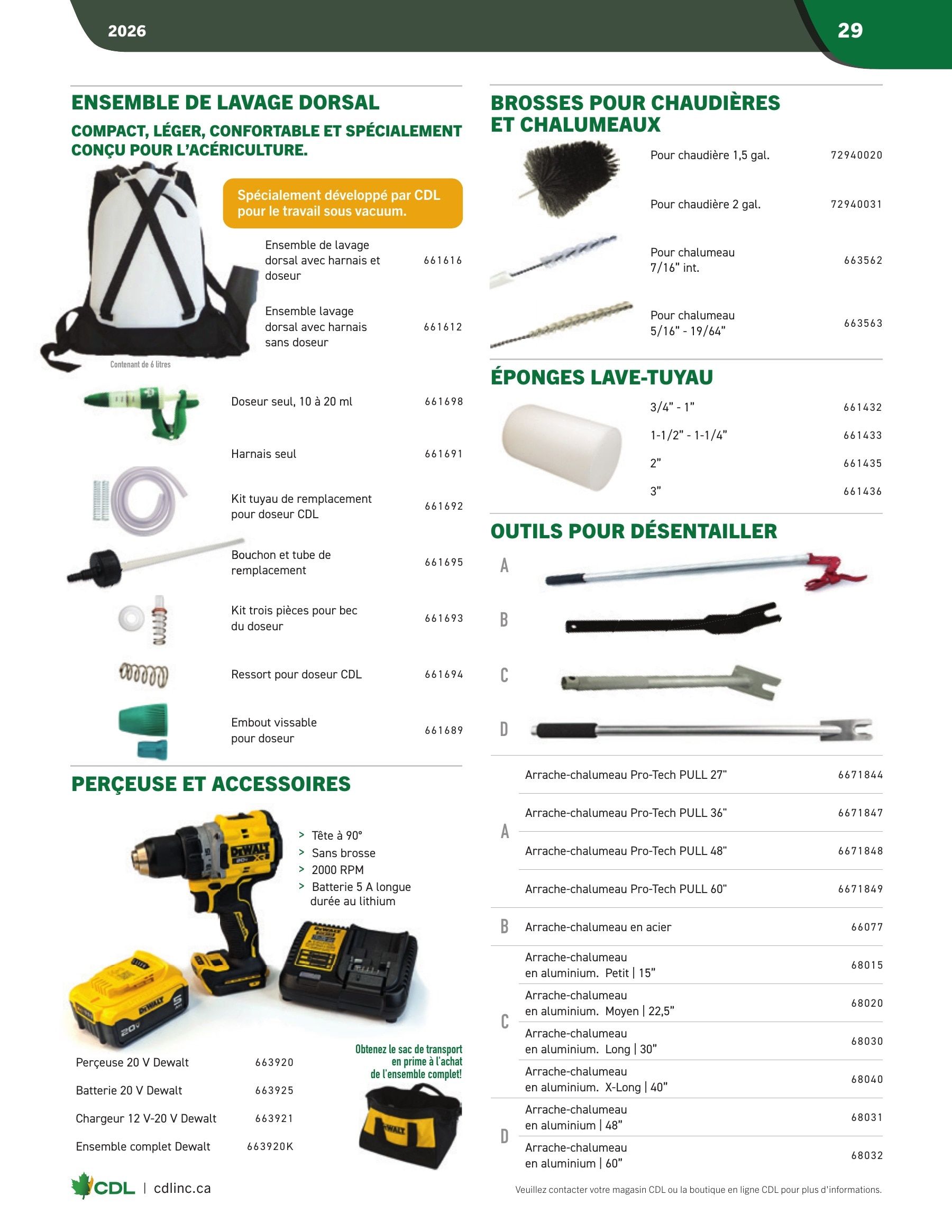Les Équipements d'Érablière CDL Annual Maple Equipment Catalog Flyer January 1 - December 31, 2026