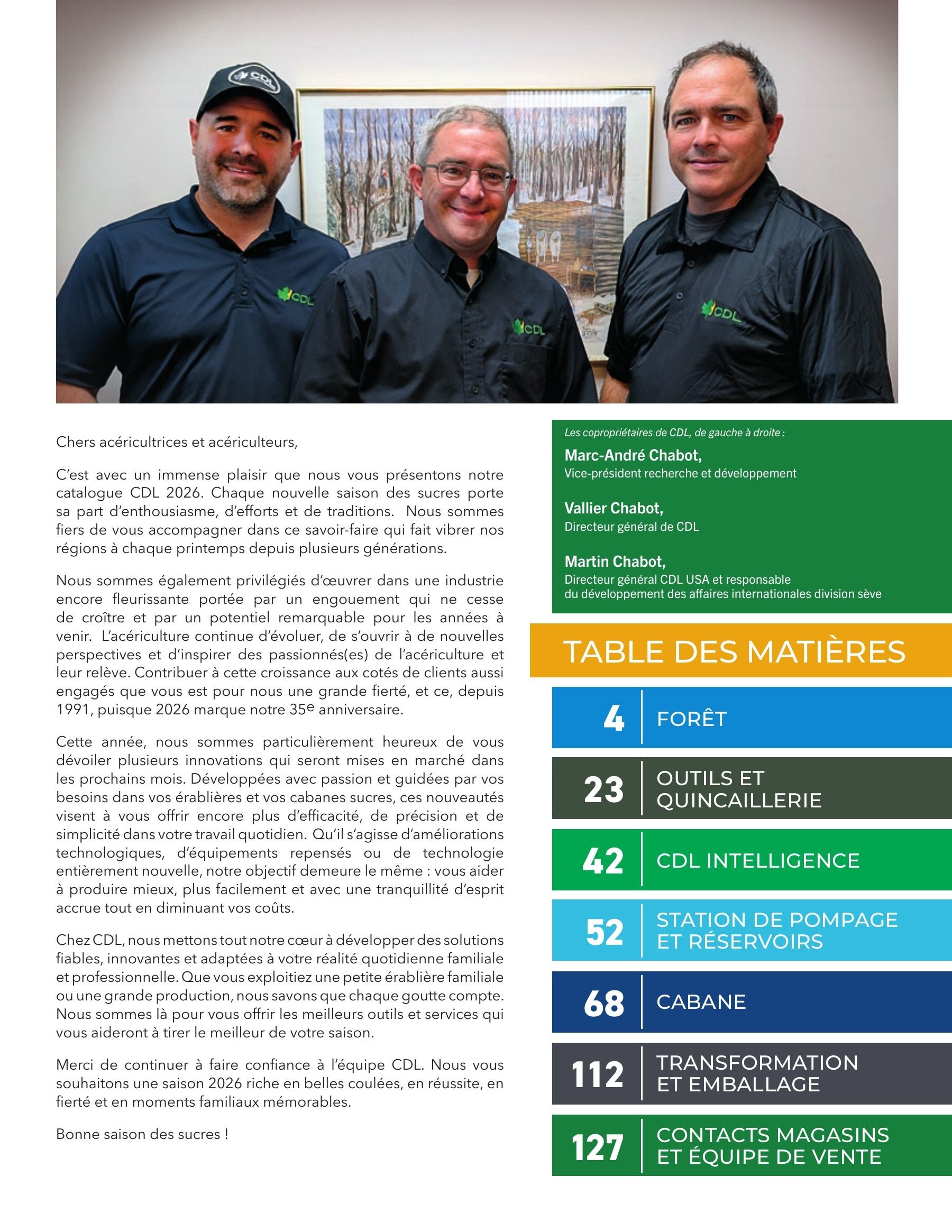 Les Équipements d'Érablière CDL Annual Maple Equipment Catalog Flyer January 1 - December 31, 2026