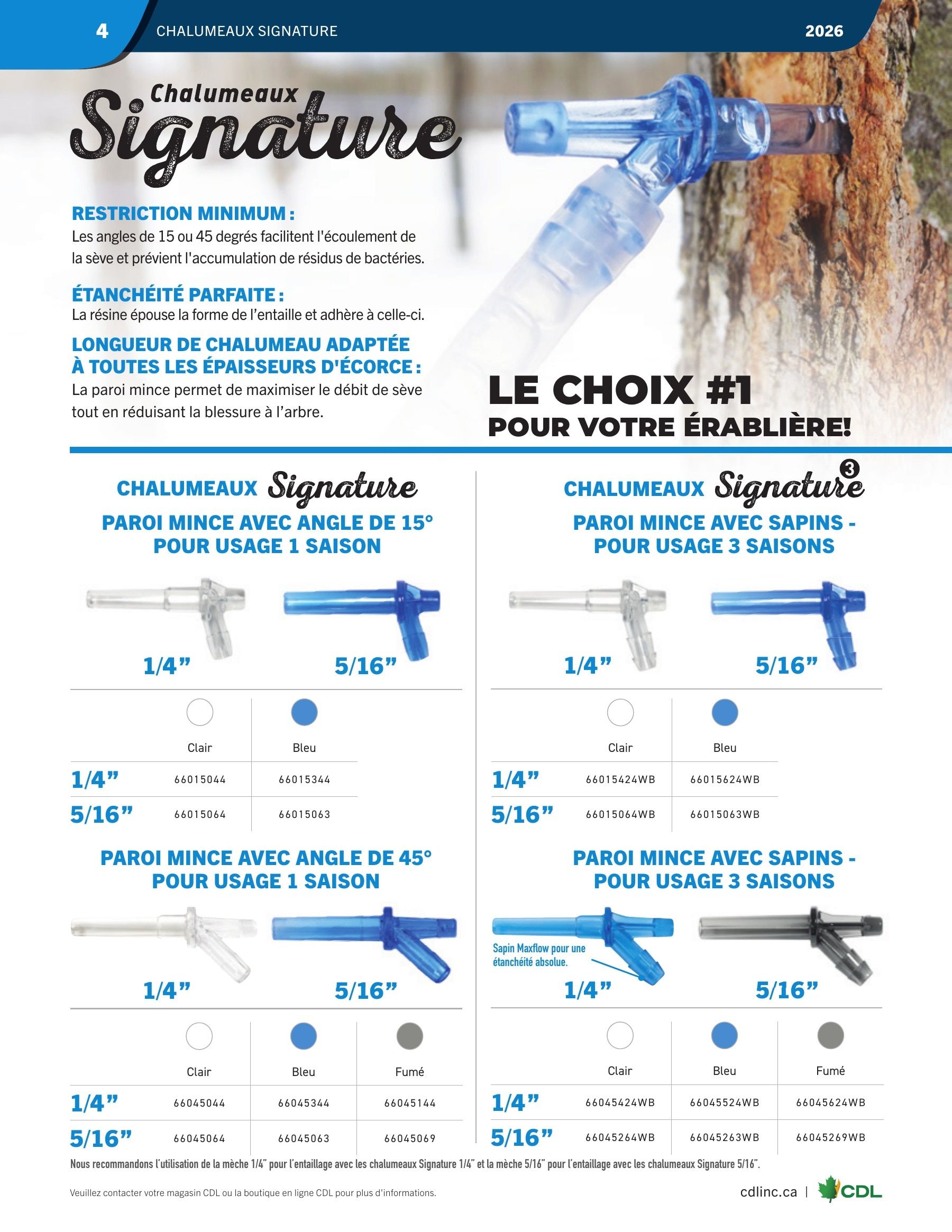 Les Équipements d'Érablière CDL Annual Maple Equipment Catalog Flyer January 1 - December 31, 2026