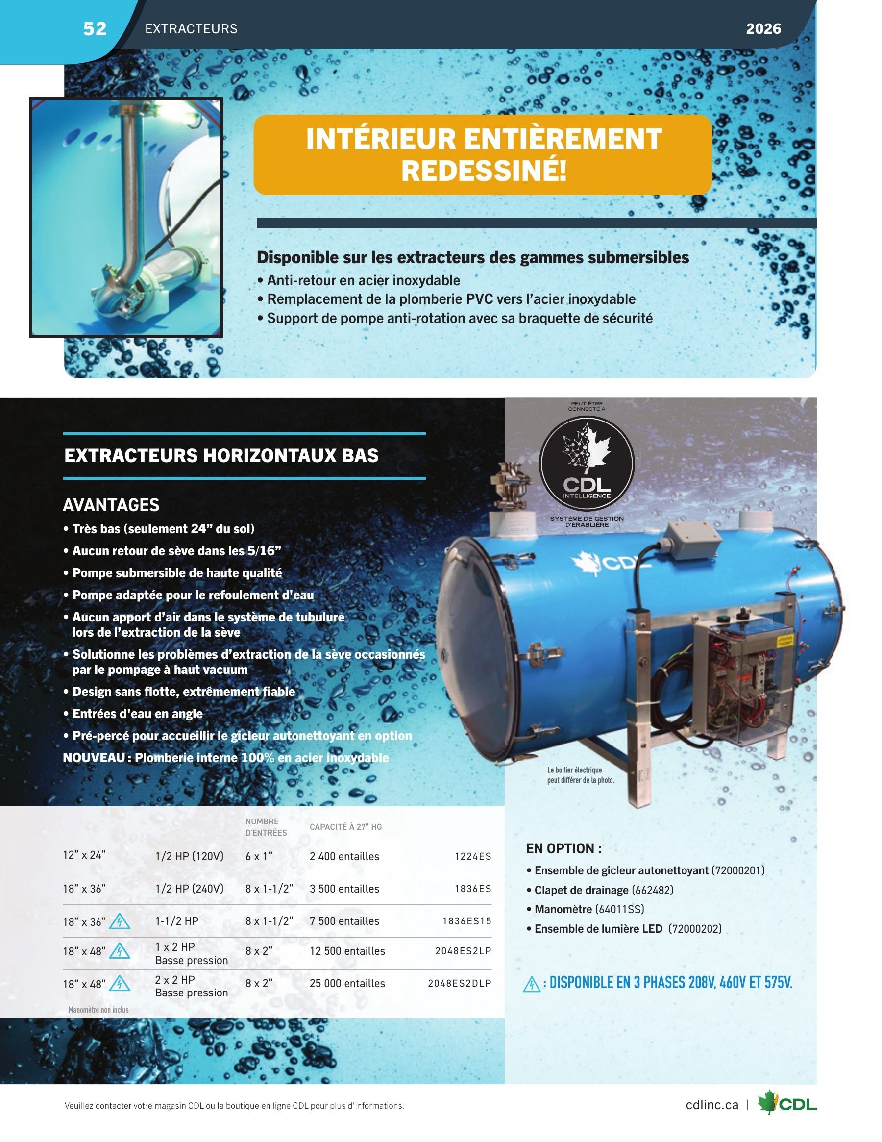 Les Équipements d'Érablière CDL Annual Maple Equipment Catalog Flyer January 1 - December 31, 2026
