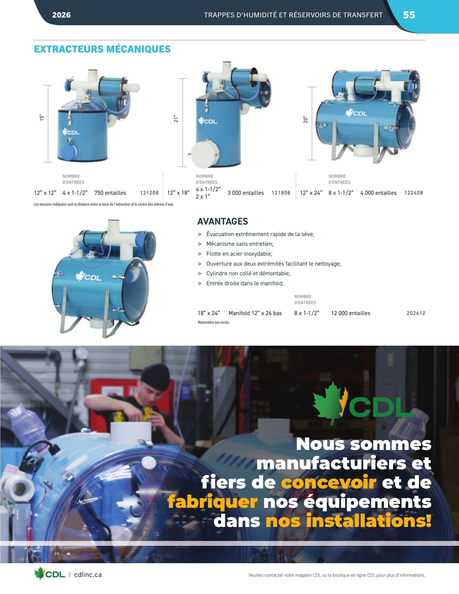Les Équipements d'Érablière CDL Annual Maple Equipment Catalog Flyer January 1 - December 31, 2026