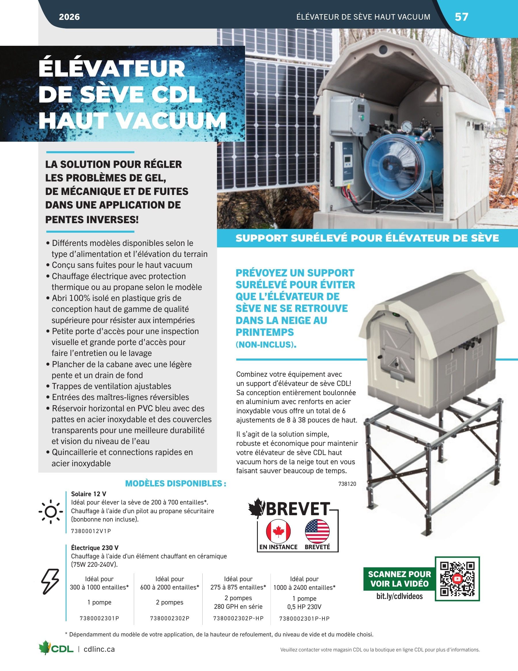 Les Équipements d'Érablière CDL Annual Maple Equipment Catalog Flyer January 1 - December 31, 2026