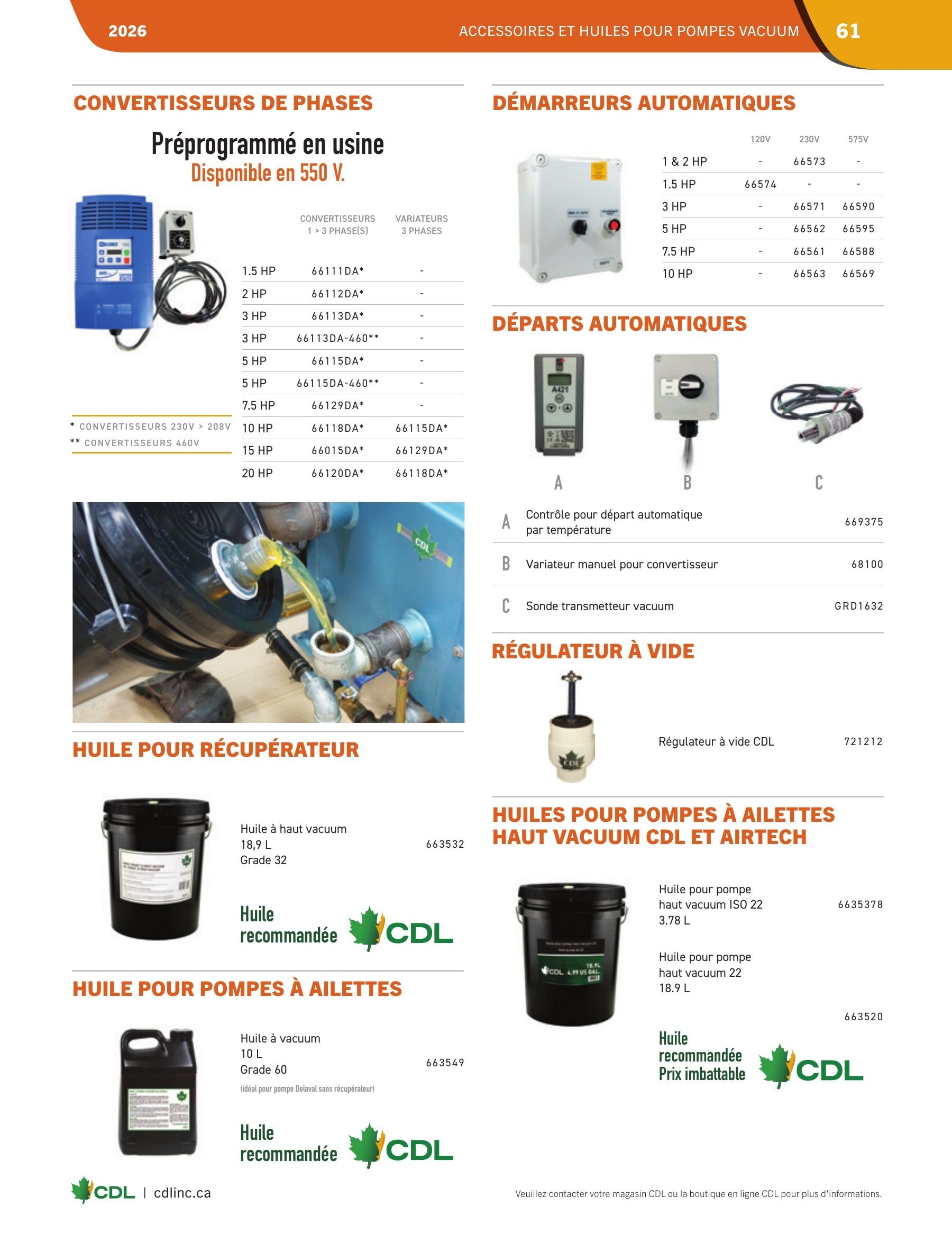 Les Équipements d'Érablière CDL Annual Maple Equipment Catalog Flyer January 1 - December 31, 2026
