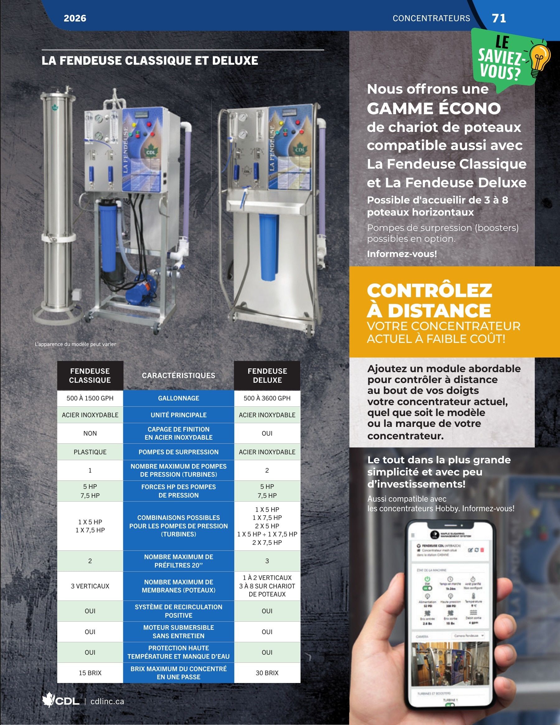 Les Équipements d'Érablière CDL Annual Maple Equipment Catalog Flyer January 1 - December 31, 2026
