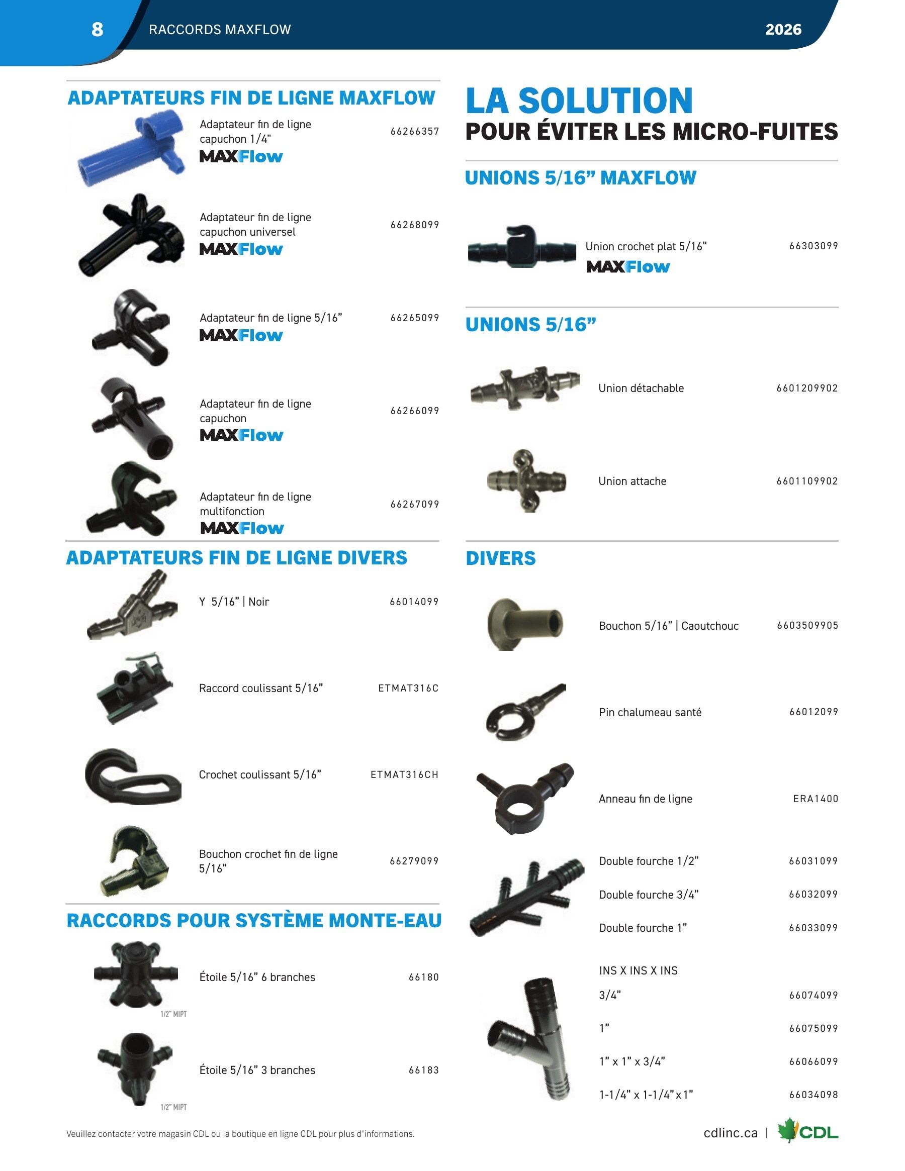 Les Équipements d'Érablière CDL Annual Maple Equipment Catalog Flyer January 1 - December 31, 2026