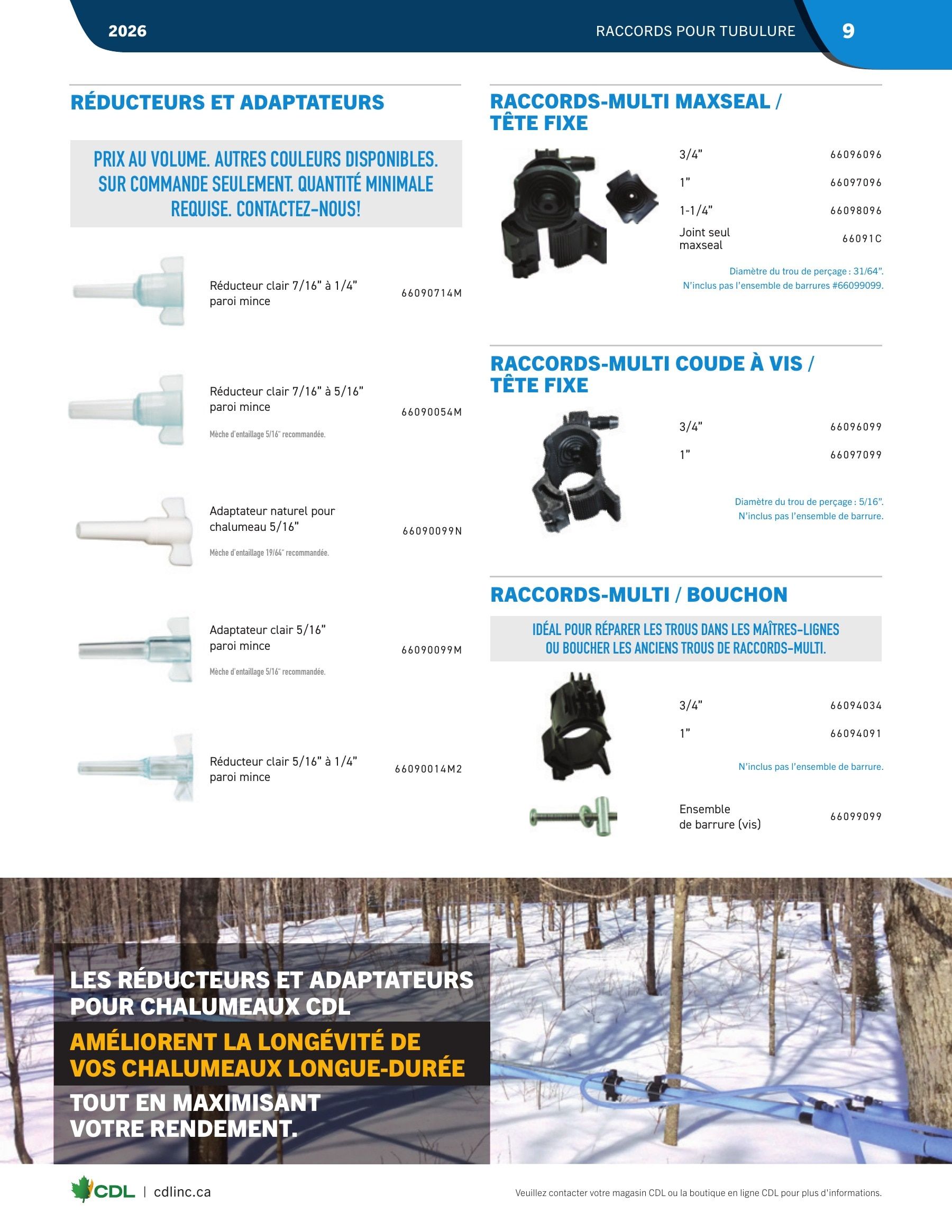 Les Équipements d'Érablière CDL Annual Maple Equipment Catalog Flyer January 1 - December 31, 2026