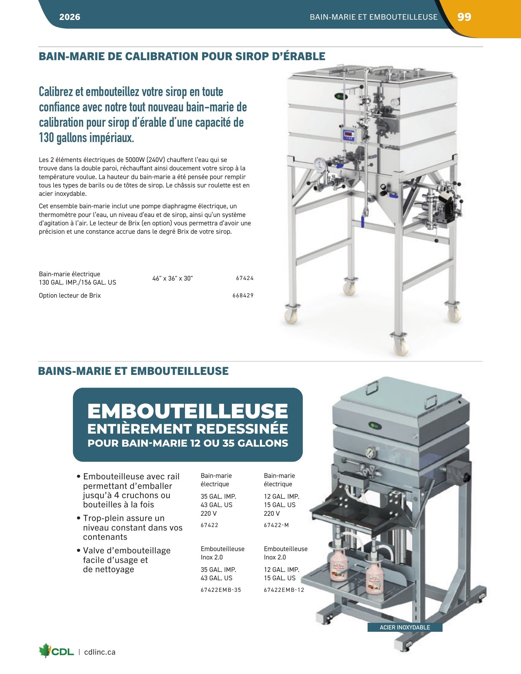 Les Équipements d'Érablière CDL Annual Maple Equipment Catalog Flyer January 1 - December 31, 2026