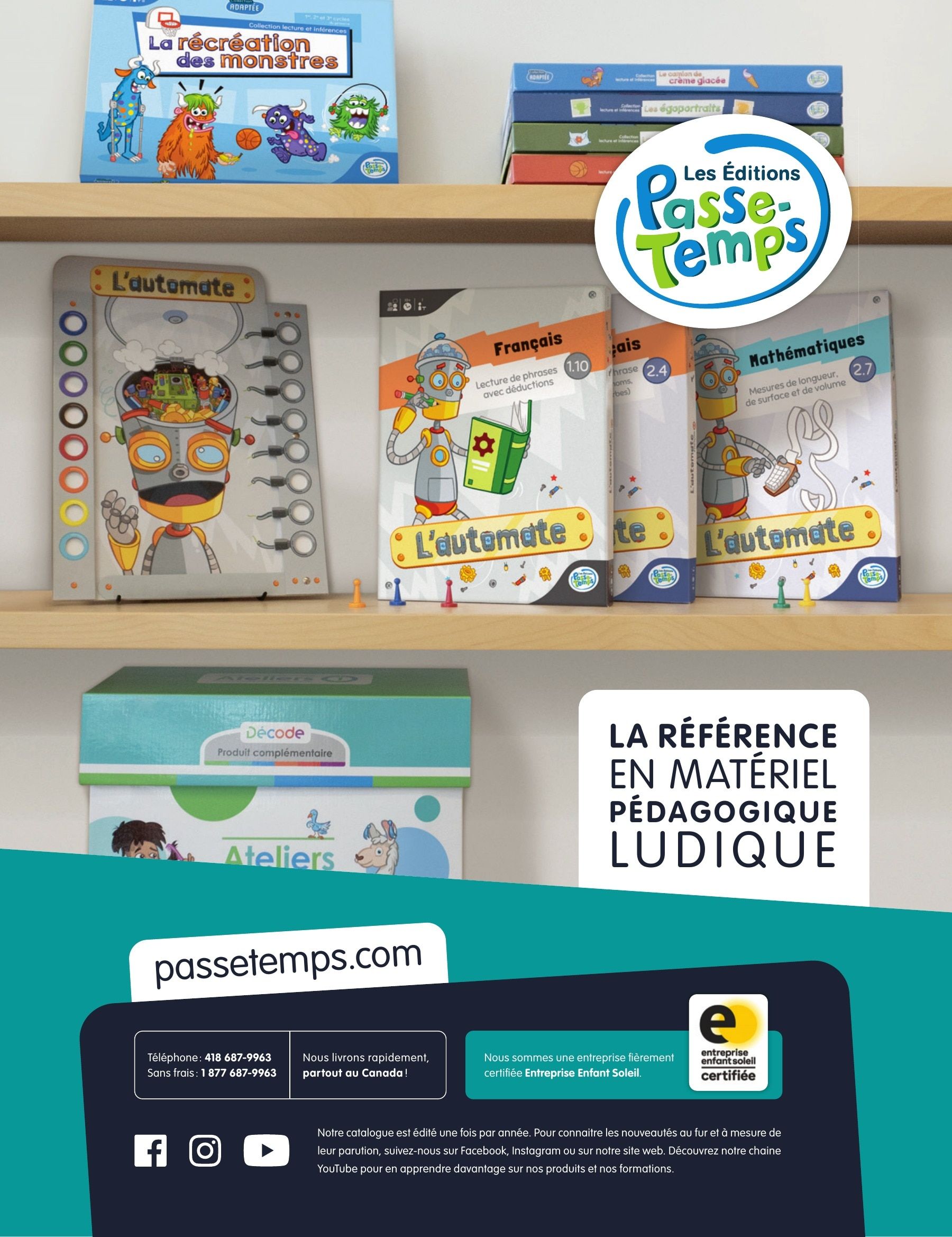Les Éditions Passe-Temps Educational Products Catalog Flyer April 1, 2026 - June 30, 2027