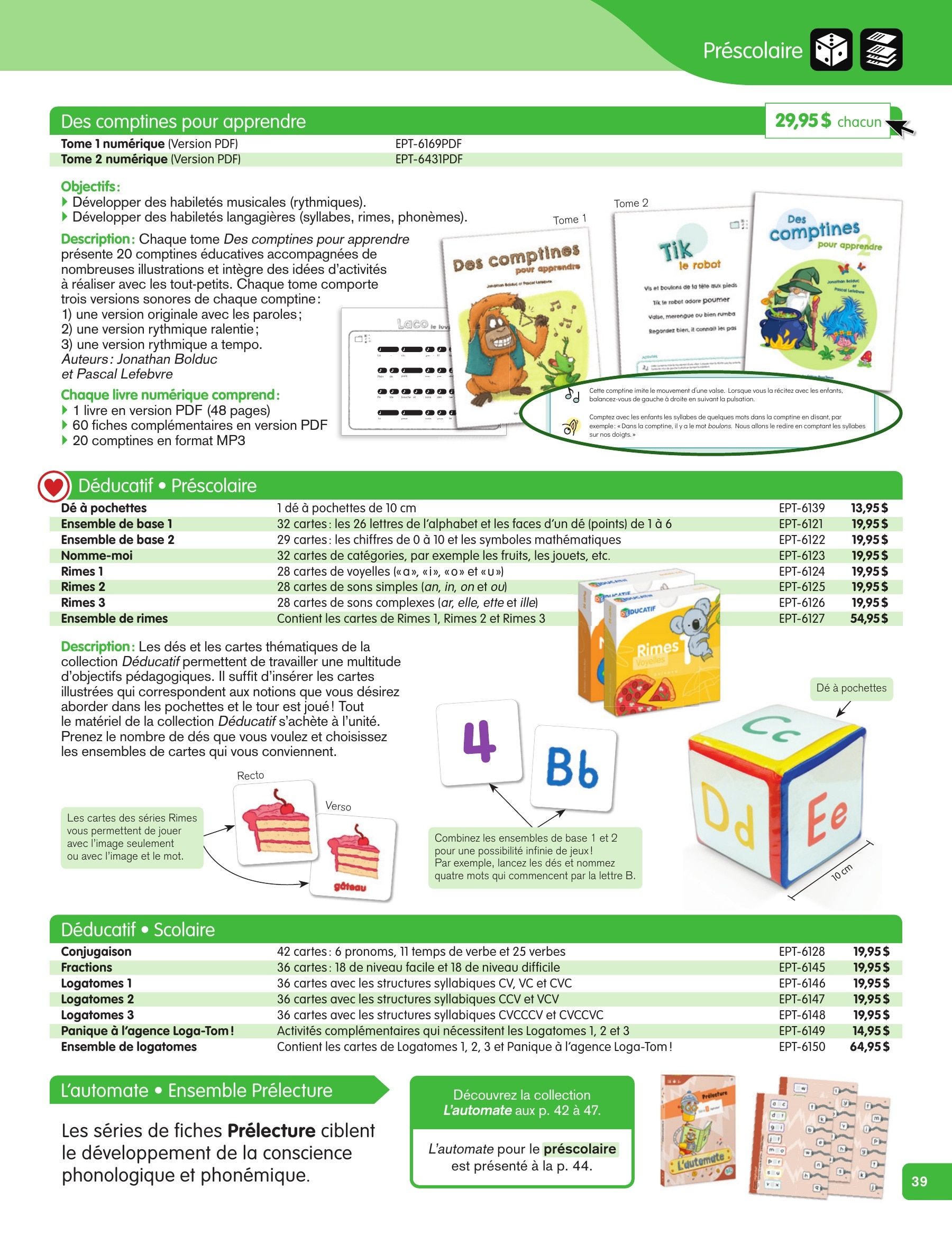Les Éditions Passe-Temps Educational Products Catalog Flyer April 1, 2026 - June 30, 2027