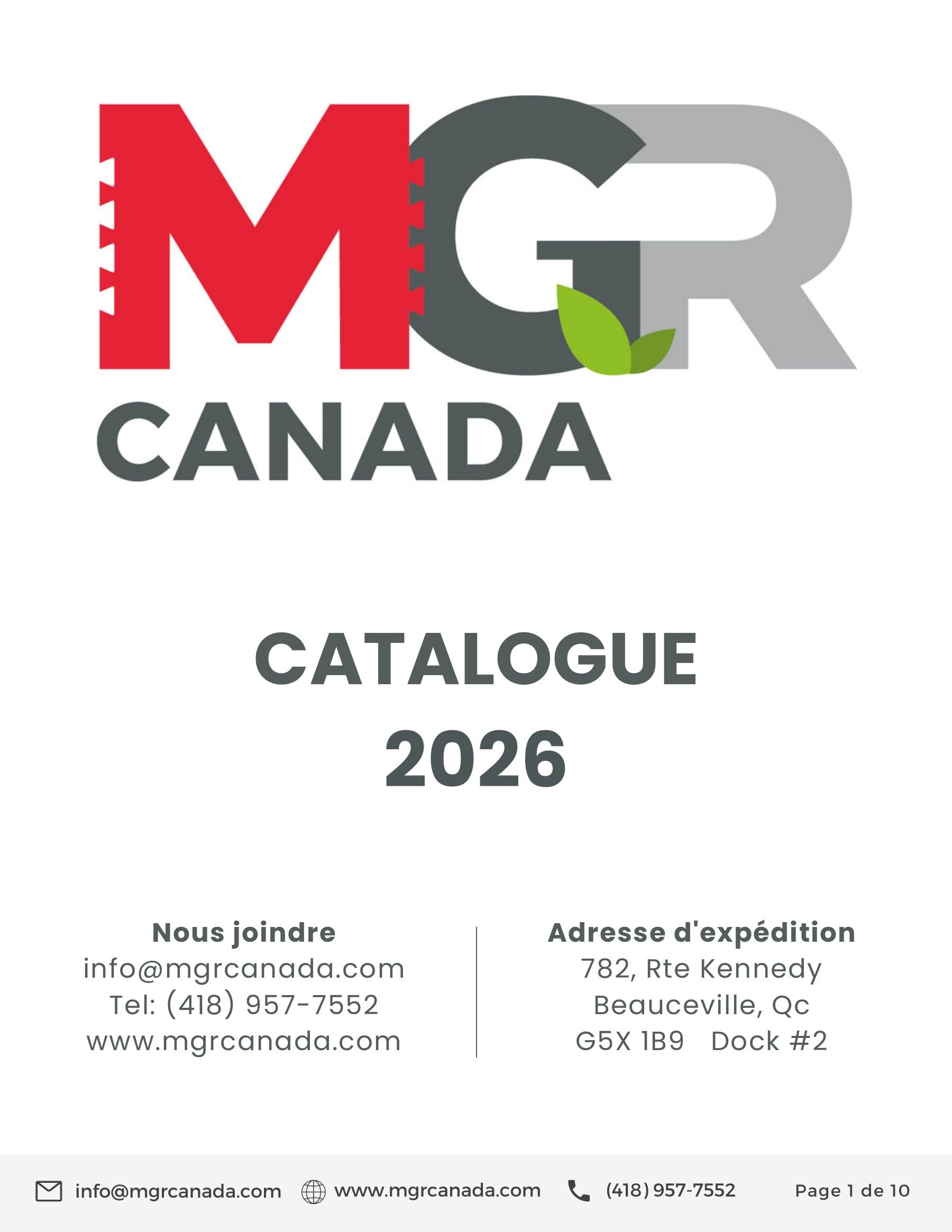 MGR Canada Annual Product Catalog Flyer January 1 - December 31, 2026