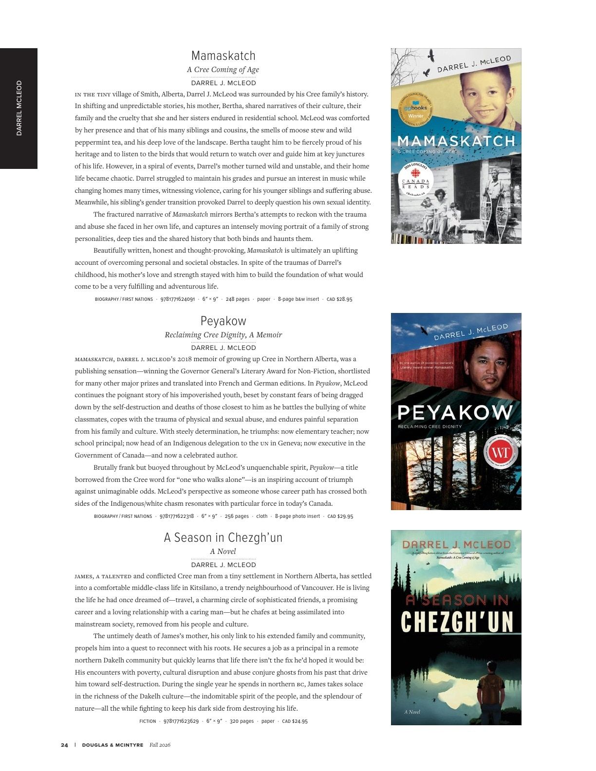 Harbour Publishing Douglas & McIntyre Fall 2026 Catalogue Flyer January 1 - December 31, 2026