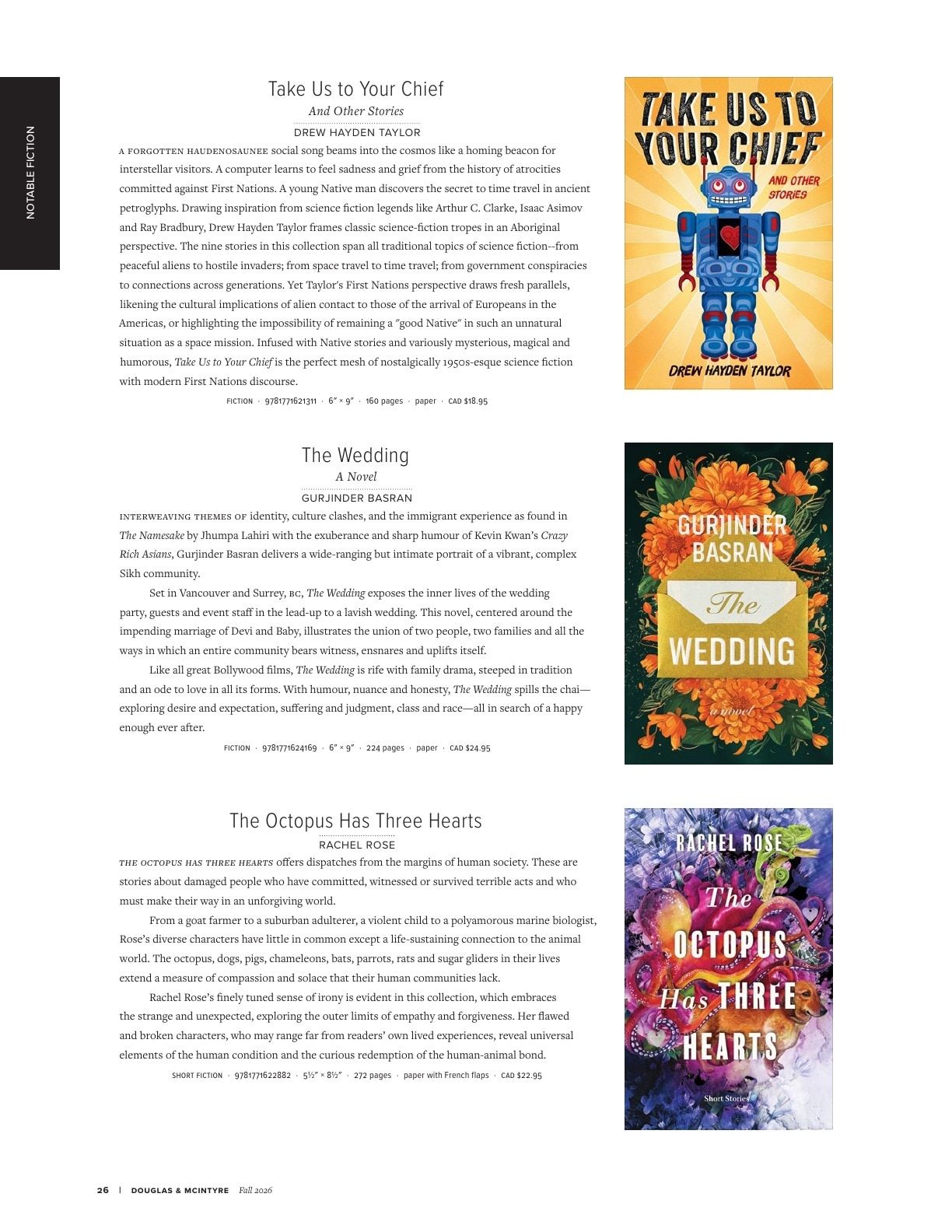 Harbour Publishing Douglas & McIntyre Fall 2026 Catalogue Flyer January 1 - December 31, 2026