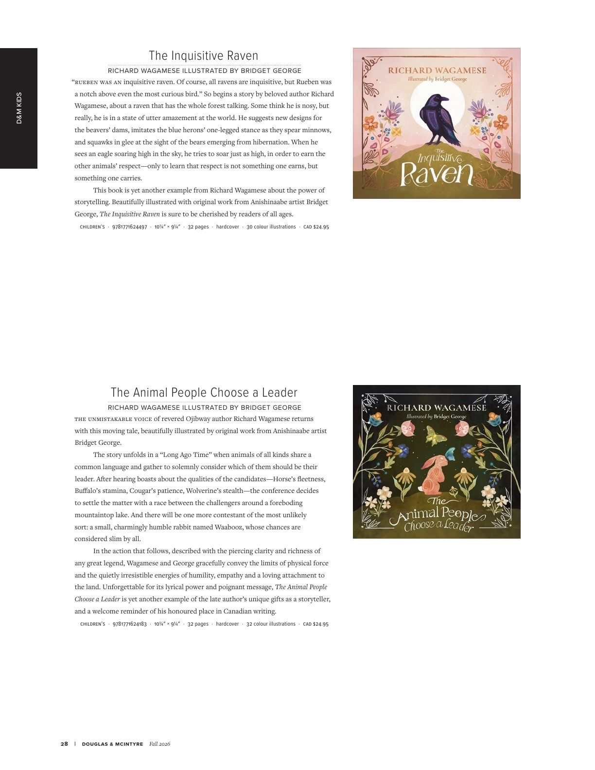 Harbour Publishing Douglas & McIntyre Fall 2026 Catalogue Flyer January 1 - December 31, 2026