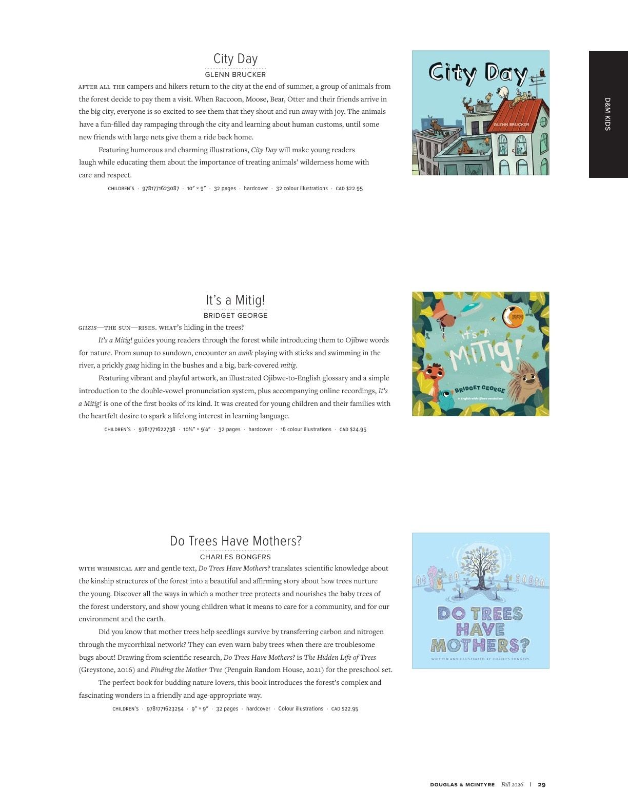 Harbour Publishing Douglas & McIntyre Fall 2026 Catalogue Flyer January 1 - December 31, 2026