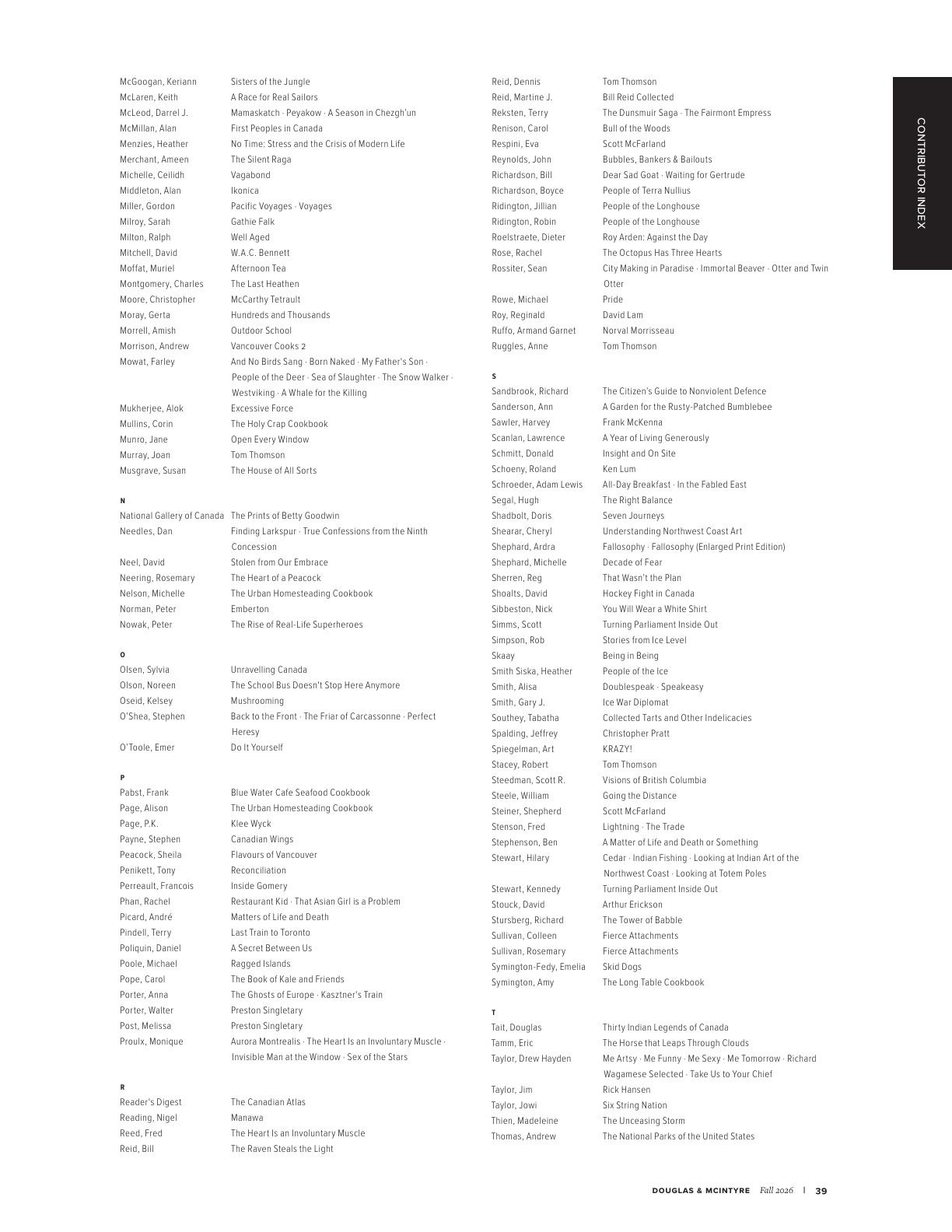 Harbour Publishing Douglas & McIntyre Fall 2026 Catalogue Flyer January 1 - December 31, 2026