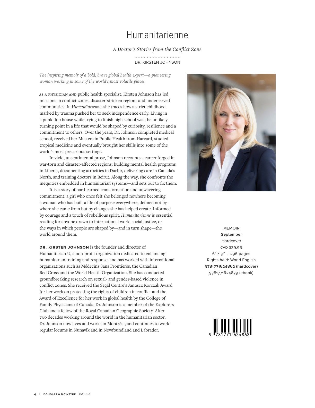 Harbour Publishing Douglas & McIntyre Fall 2026 Catalogue Flyer January 1 - December 31, 2026