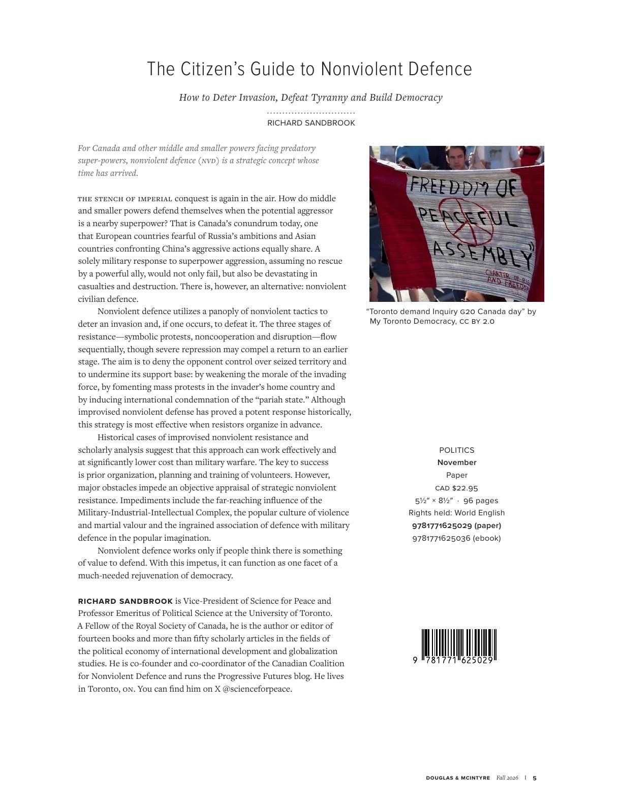 Harbour Publishing Douglas & McIntyre Fall 2026 Catalogue Flyer January 1 - December 31, 2026