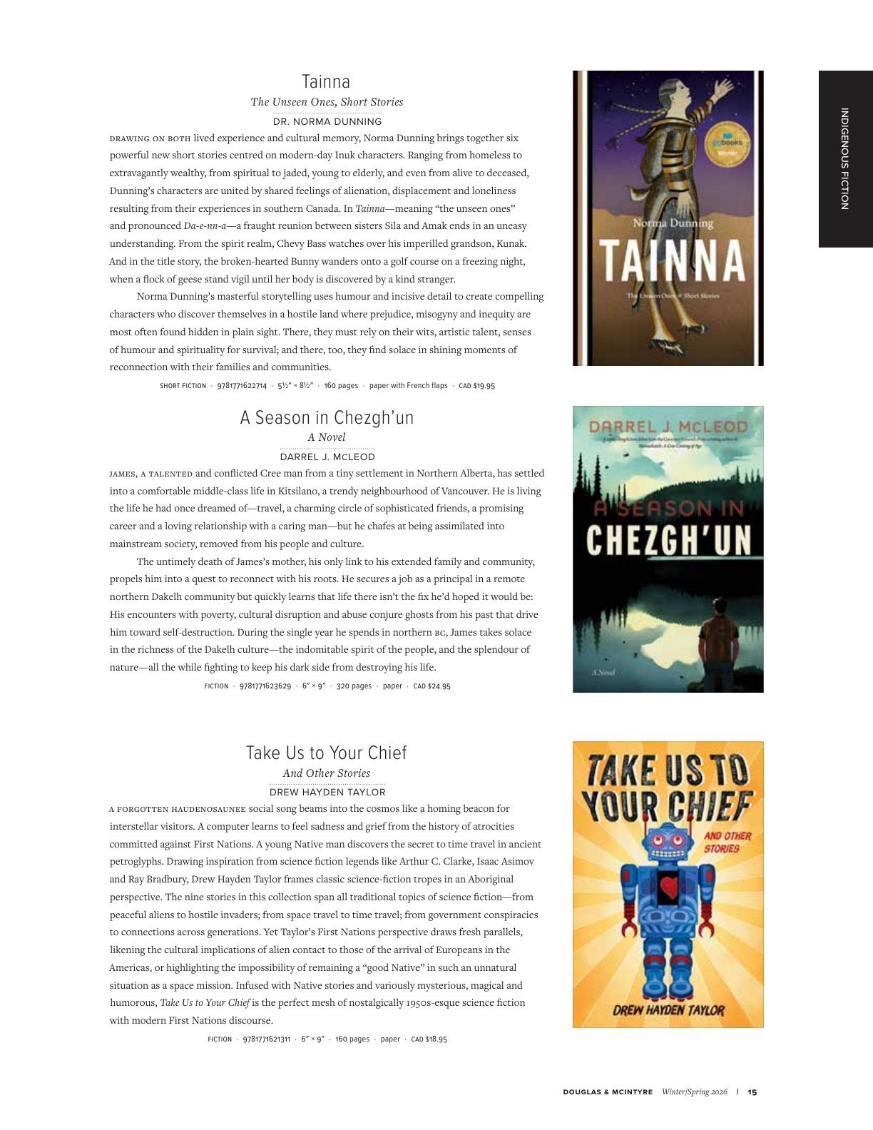 Harbour Publishing Douglas & McIntyre Spring 2026 Catalogue Flyer January 1 - December 31, 2026