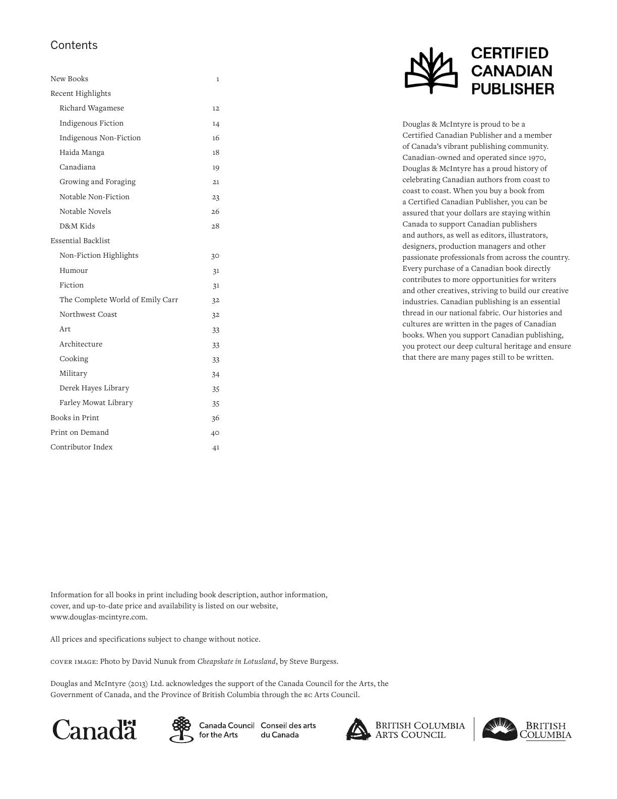 Harbour Publishing Douglas & McIntyre Spring 2026 Catalogue Flyer January 1 - December 31, 2026