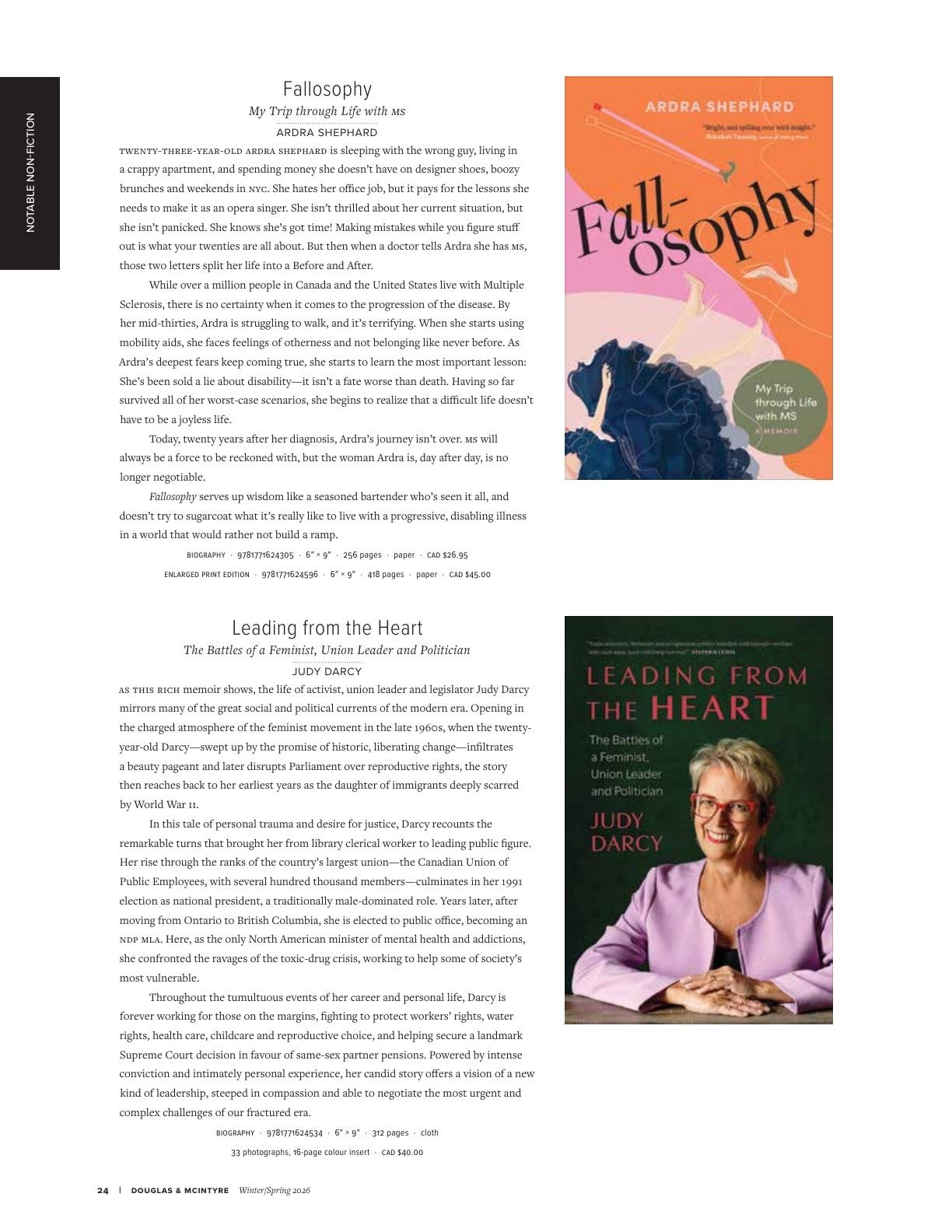 Harbour Publishing Douglas & McIntyre Spring 2026 Catalogue Flyer January 1 - December 31, 2026