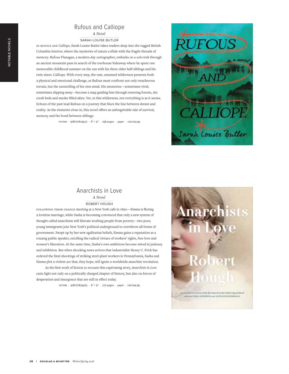Harbour Publishing Douglas & McIntyre Spring 2026 Catalogue Flyer January 1 - December 31, 2026