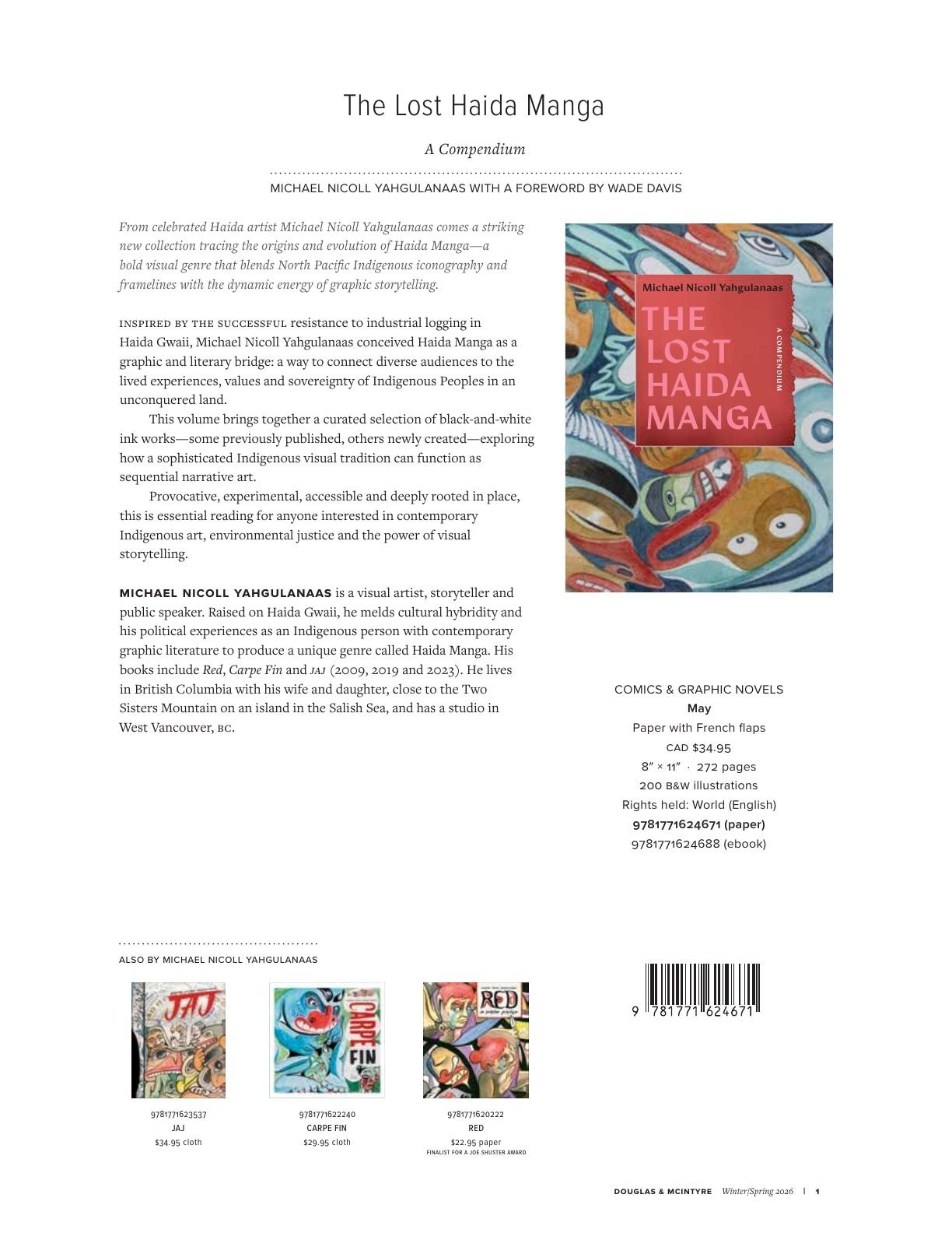 Harbour Publishing Douglas & McIntyre Spring 2026 Catalogue Flyer January 1 - December 31, 2026