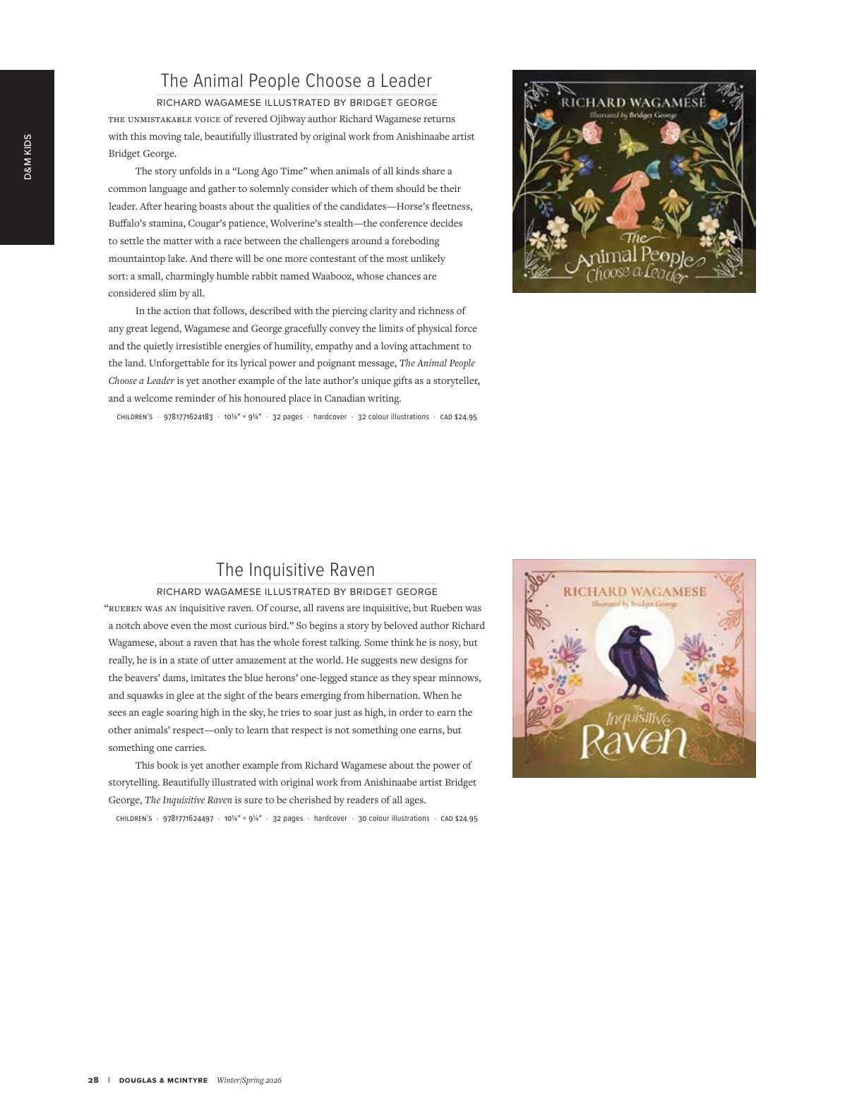 Harbour Publishing Douglas & McIntyre Spring 2026 Catalogue Flyer January 1 - December 31, 2026