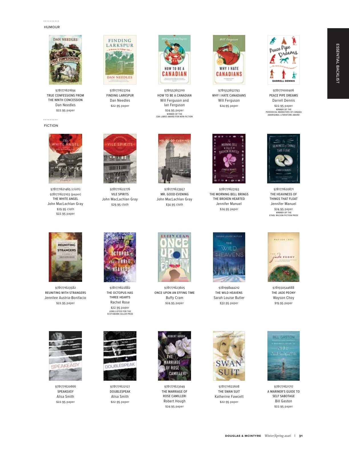 Harbour Publishing Douglas & McIntyre Spring 2026 Catalogue Flyer January 1 - December 31, 2026