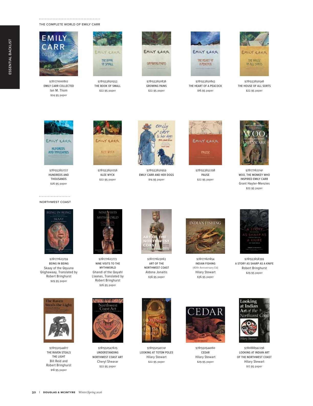 Harbour Publishing Douglas & McIntyre Spring 2026 Catalogue Flyer January 1 - December 31, 2026
