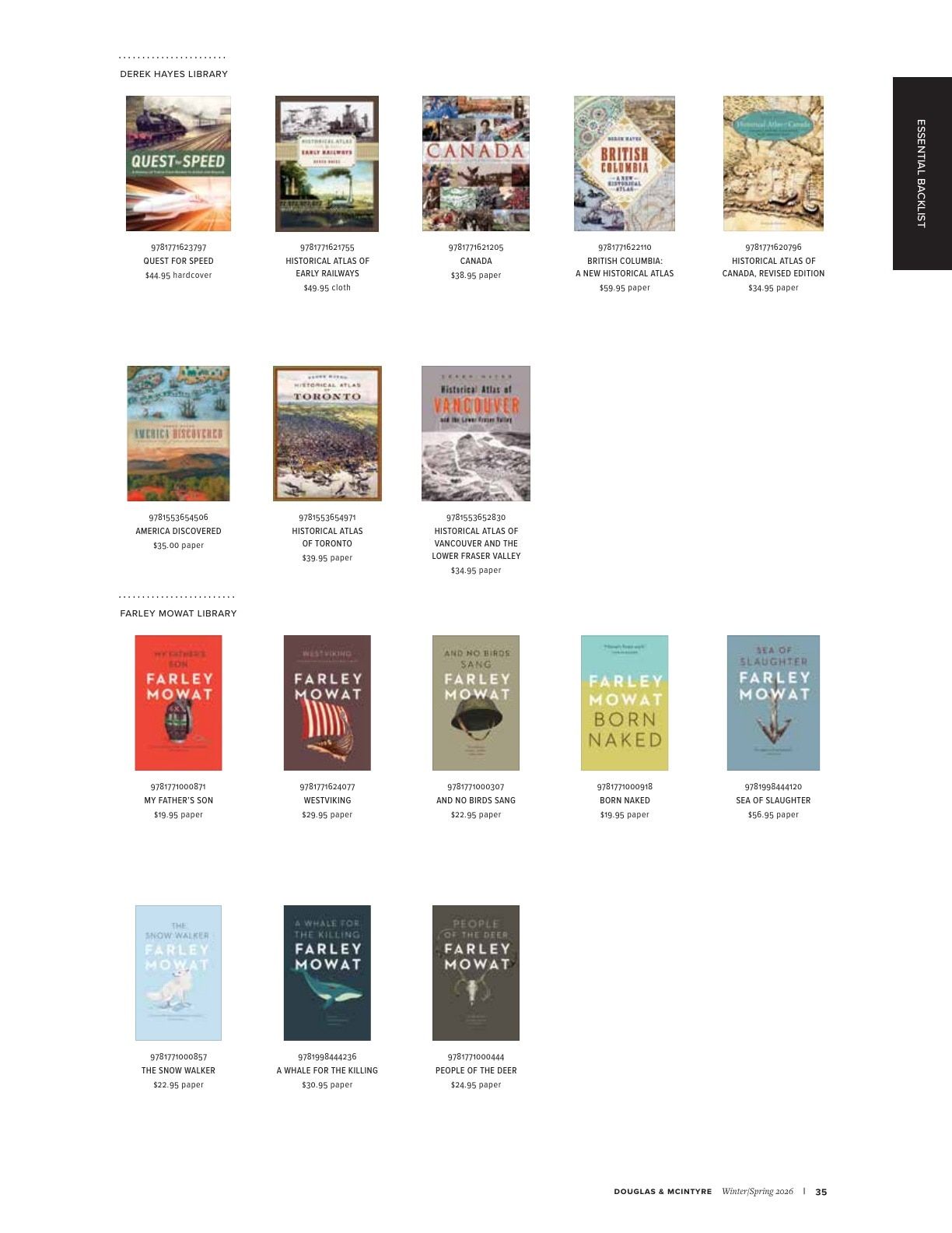 Harbour Publishing Douglas & McIntyre Spring 2026 Catalogue Flyer January 1 - December 31, 2026