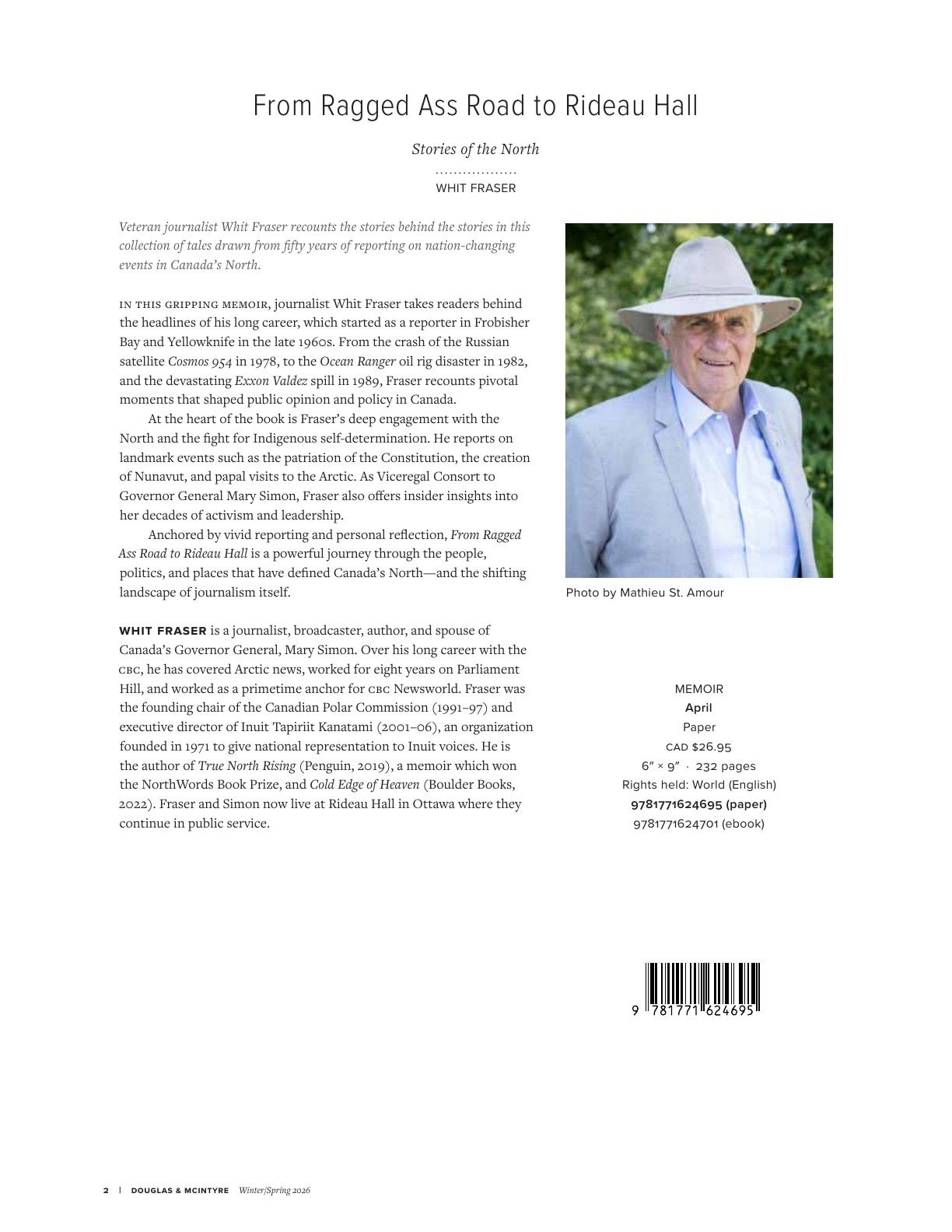 Harbour Publishing Douglas & McIntyre Spring 2026 Catalogue Flyer January 1 - December 31, 2026