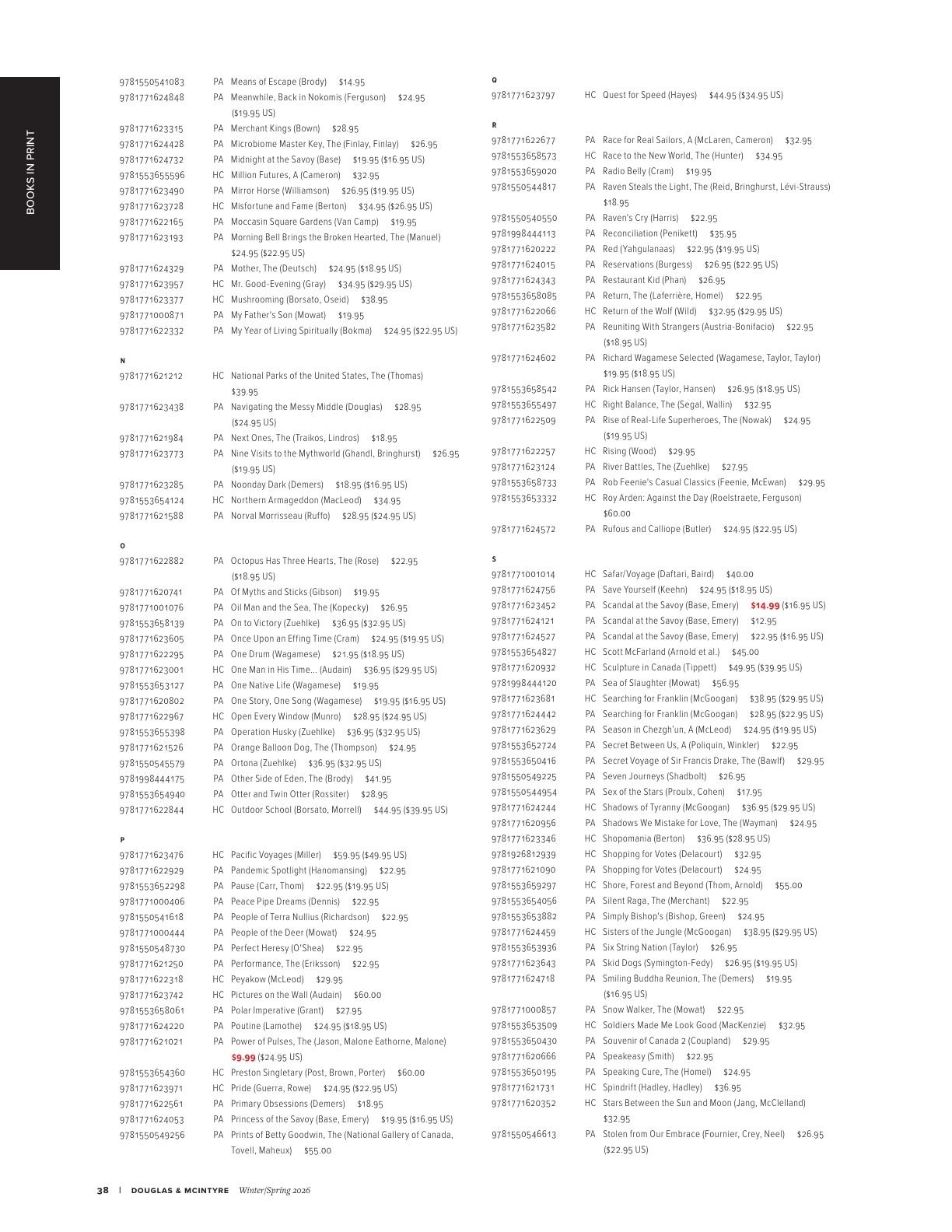 Harbour Publishing Douglas & McIntyre Spring 2026 Catalogue Flyer January 1 - December 31, 2026