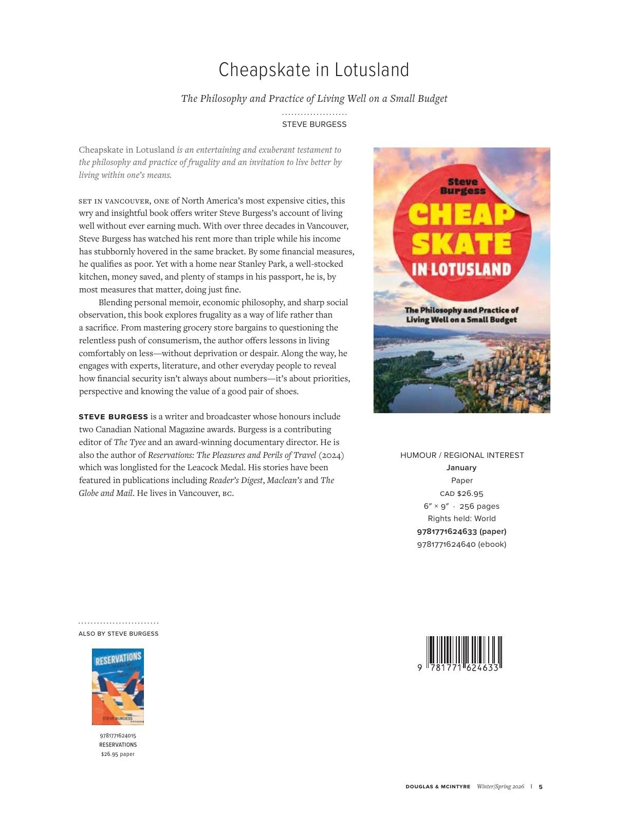 Harbour Publishing Douglas & McIntyre Spring 2026 Catalogue Flyer January 1 - December 31, 2026