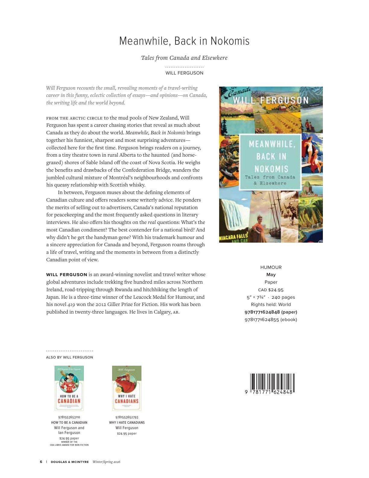 Harbour Publishing Douglas & McIntyre Spring 2026 Catalogue Flyer January 1 - December 31, 2026