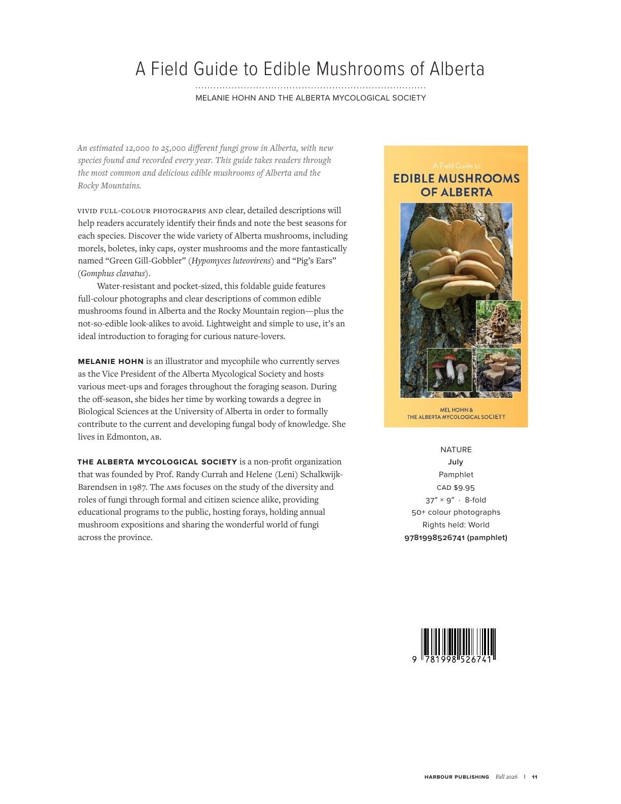 Harbour Publishing Fall 2026 Catalogue Flyer January 1 - December 31, 2026