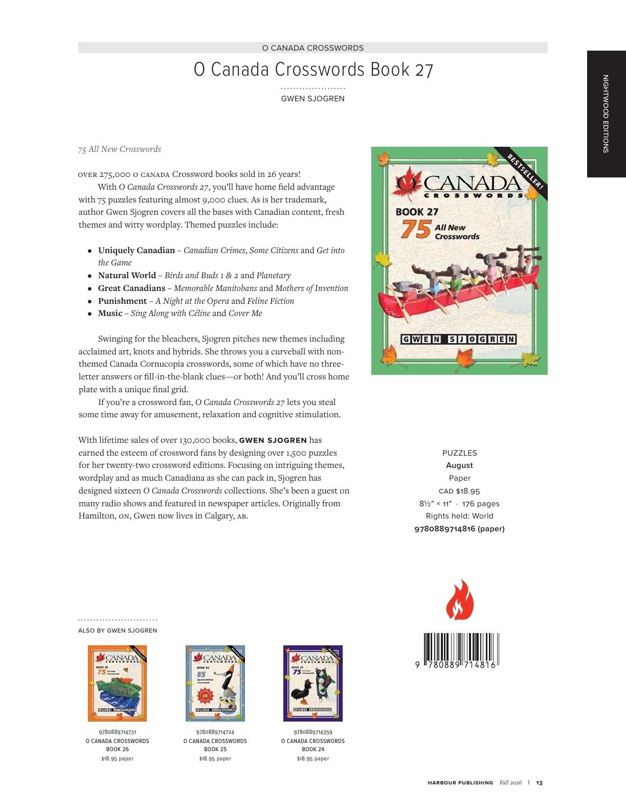 Harbour Publishing Fall 2026 Catalogue Flyer January 1 - December 31, 2026