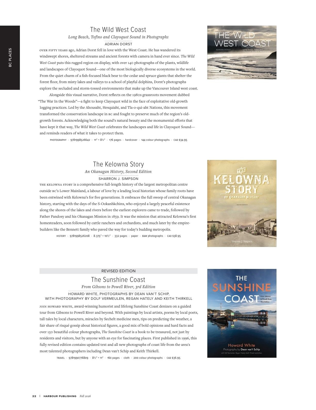 Harbour Publishing Fall 2026 Catalogue Flyer January 1 - December 31, 2026