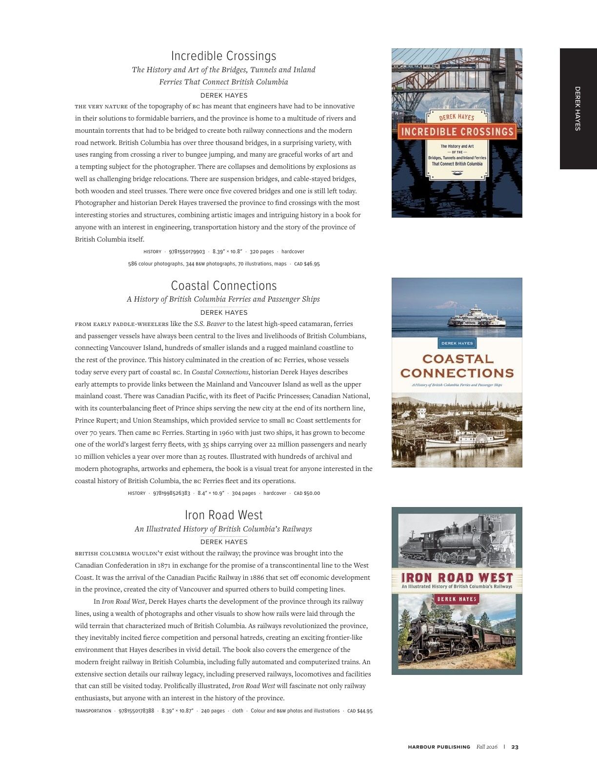 Harbour Publishing Fall 2026 Catalogue Flyer January 1 - December 31, 2026