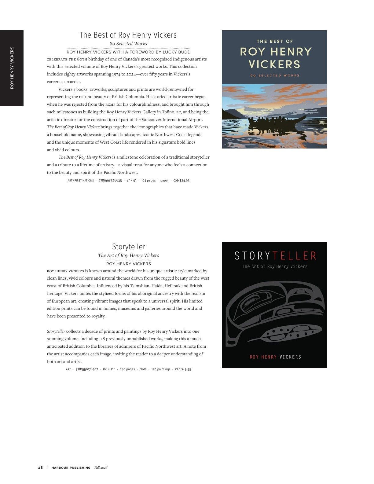 Harbour Publishing Fall 2026 Catalogue Flyer January 1 - December 31, 2026