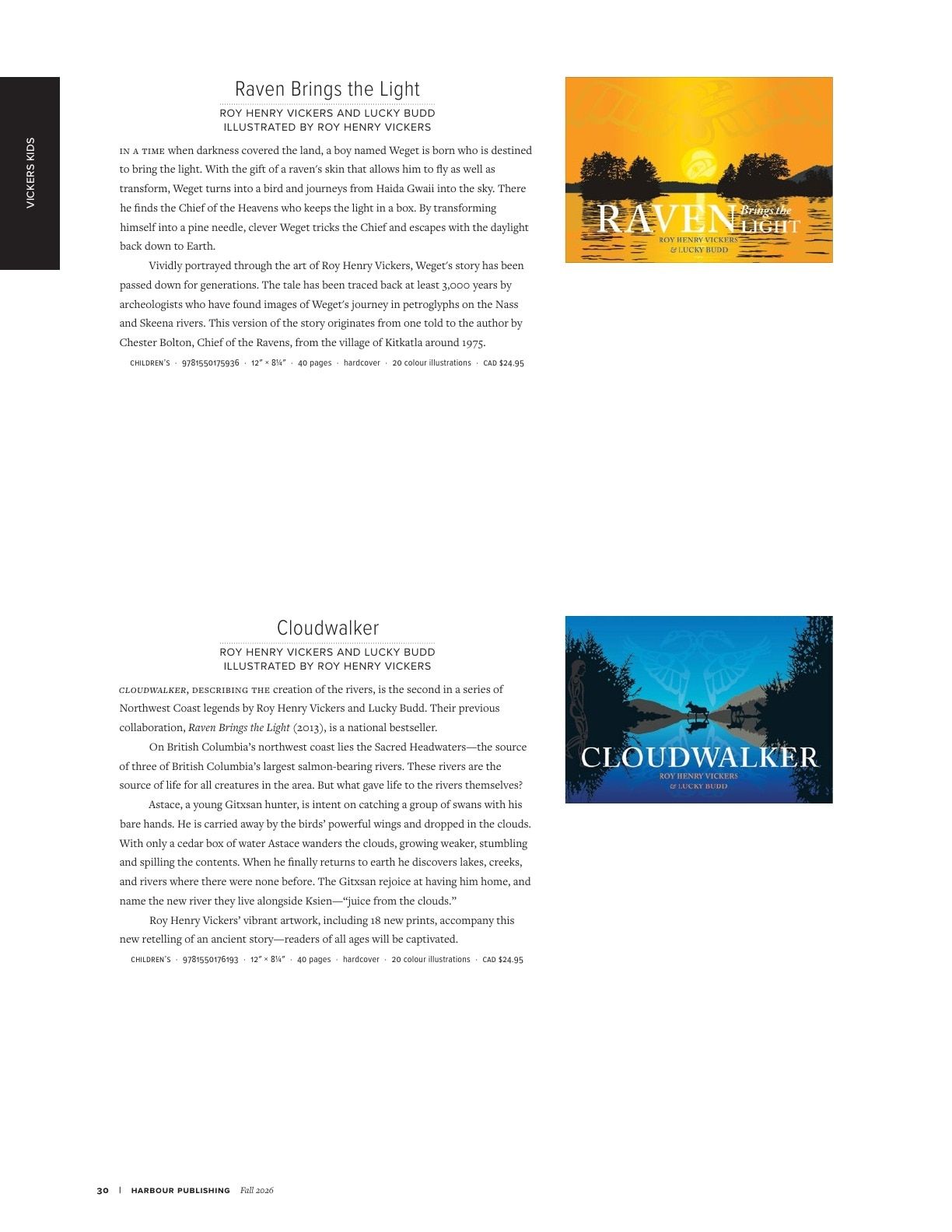 Harbour Publishing Fall 2026 Catalogue Flyer January 1 - December 31, 2026