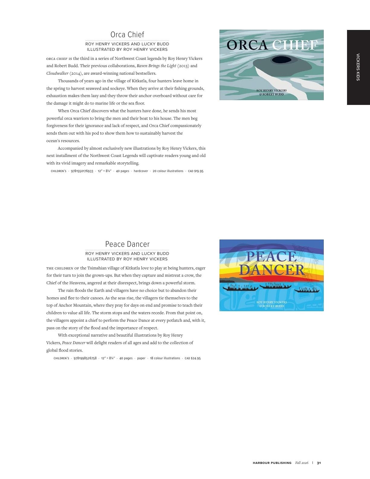 Harbour Publishing Fall 2026 Catalogue Flyer January 1 - December 31, 2026