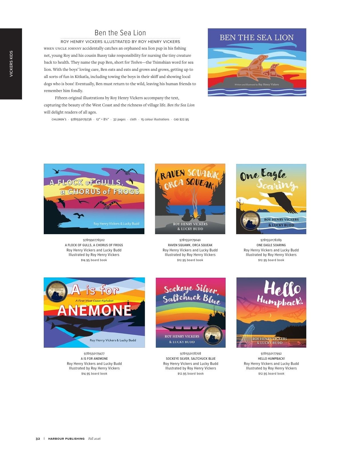 Harbour Publishing Fall 2026 Catalogue Flyer January 1 - December 31, 2026