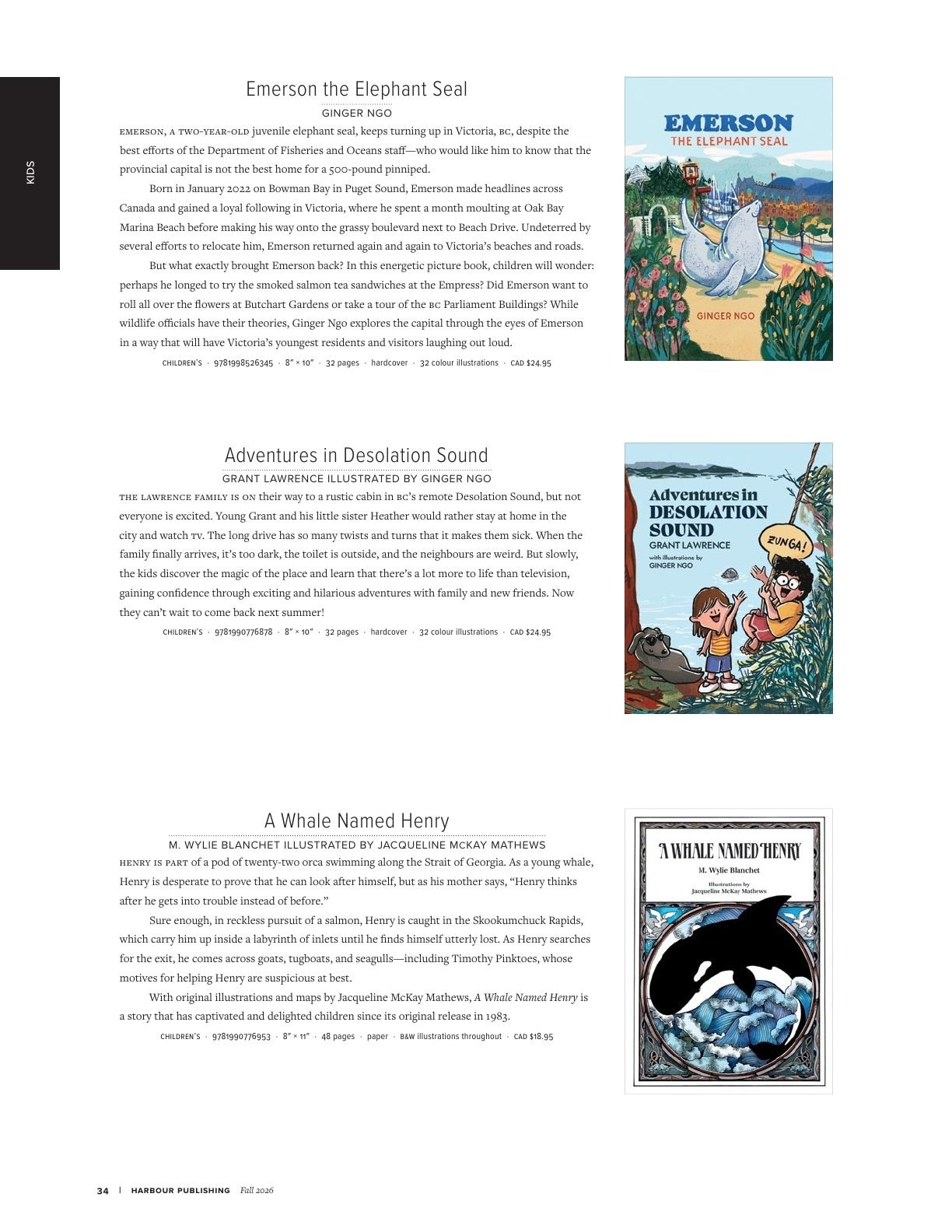 Harbour Publishing Fall 2026 Catalogue Flyer January 1 - December 31, 2026