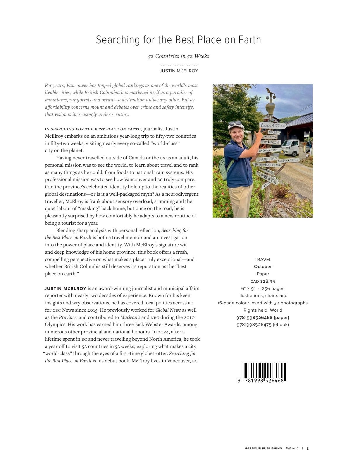 Harbour Publishing Fall 2026 Catalogue Flyer January 1 - December 31, 2026