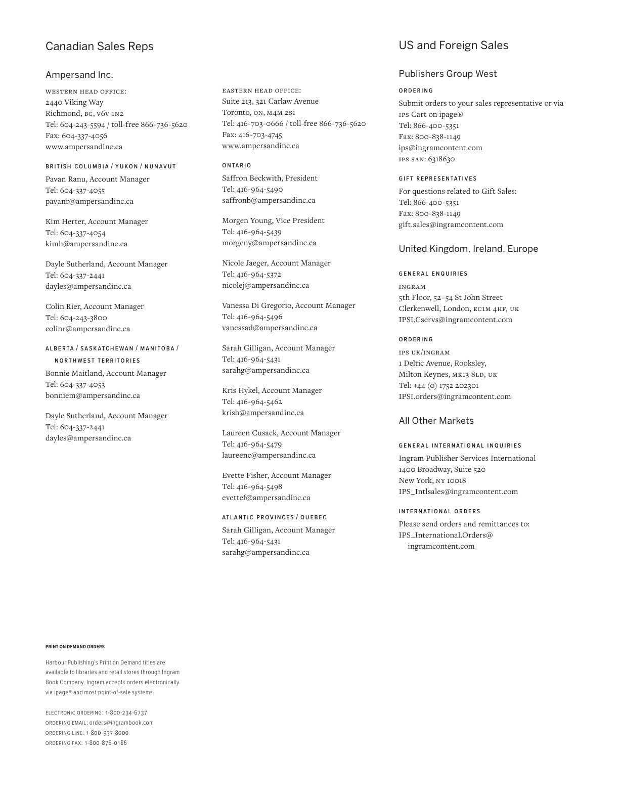 Harbour Publishing Fall 2026 Catalogue Flyer January 1 - December 31, 2026
